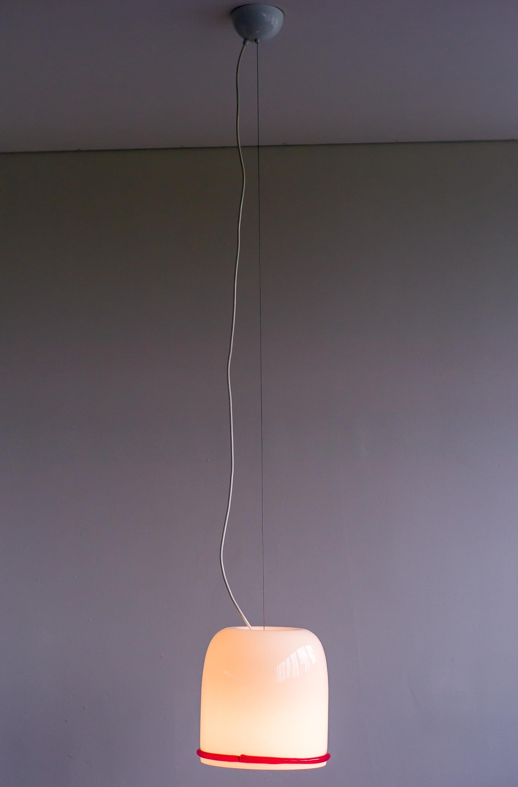 Enameled Glass Pendant by Ettore Sottsass for Vistosi For Sale