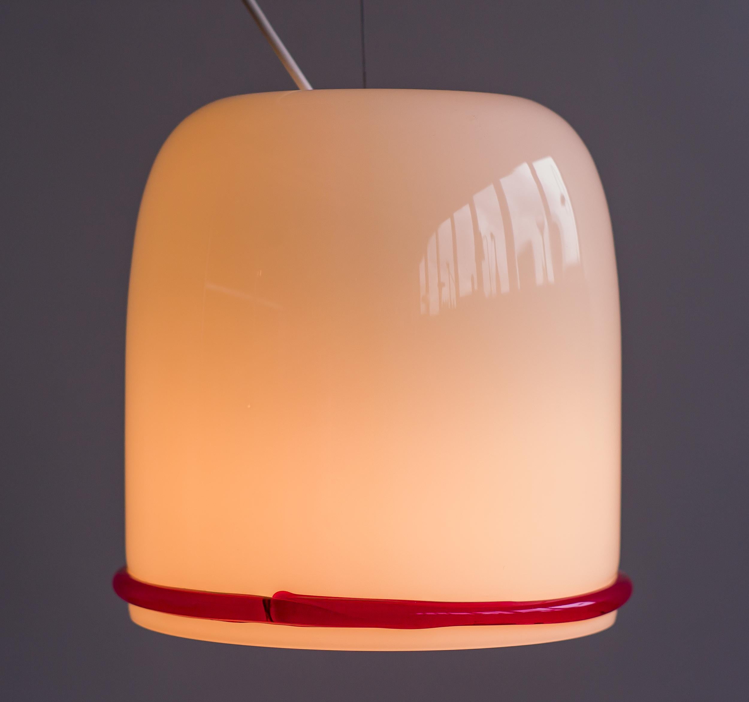 Glass Pendant by Ettore Sottsass for Vistosi In Good Condition For Sale In Dronten, NL