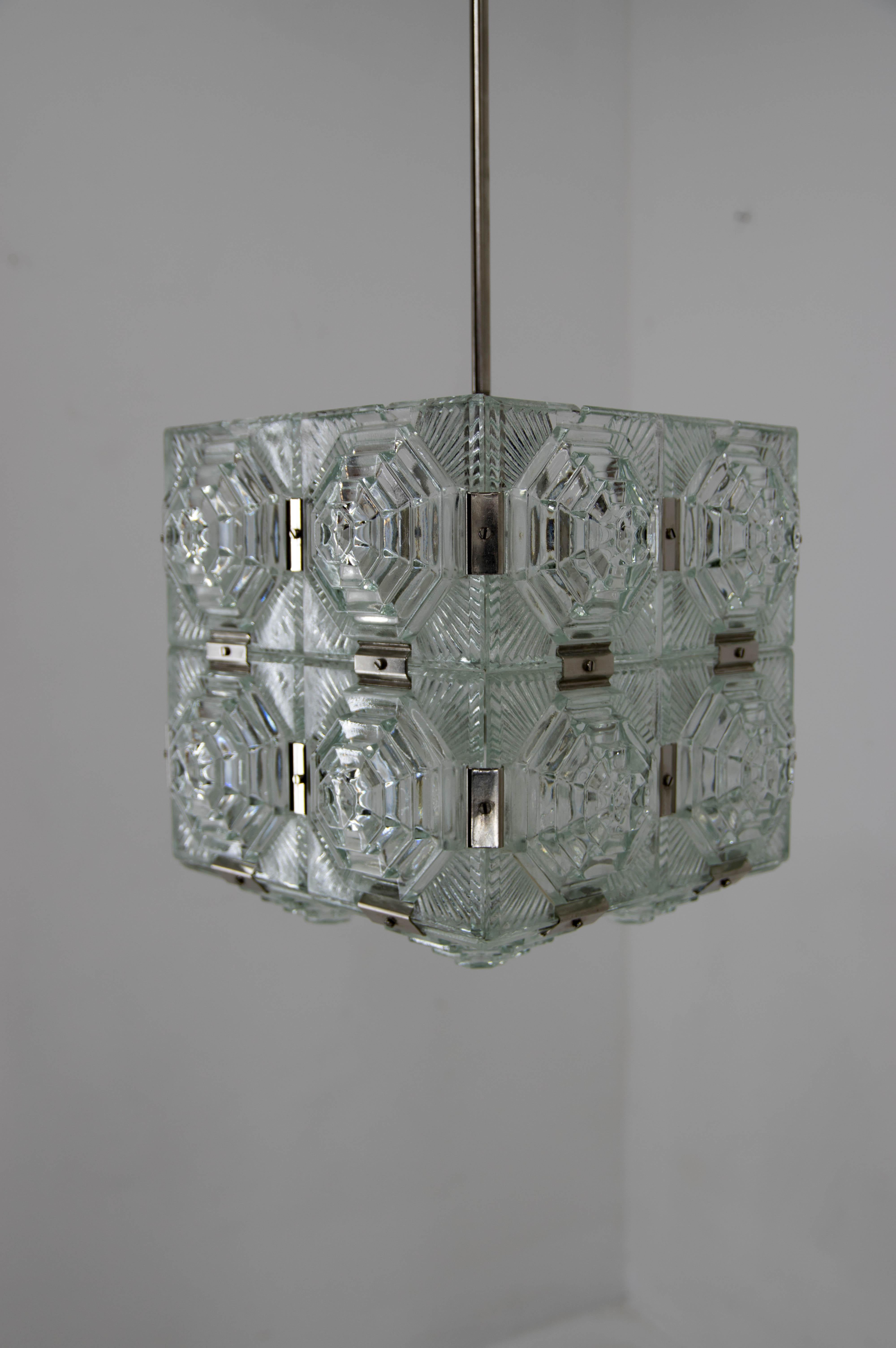 Mid-20th Century Glass Pendant by Kamenicky Senov, 1960s For Sale
