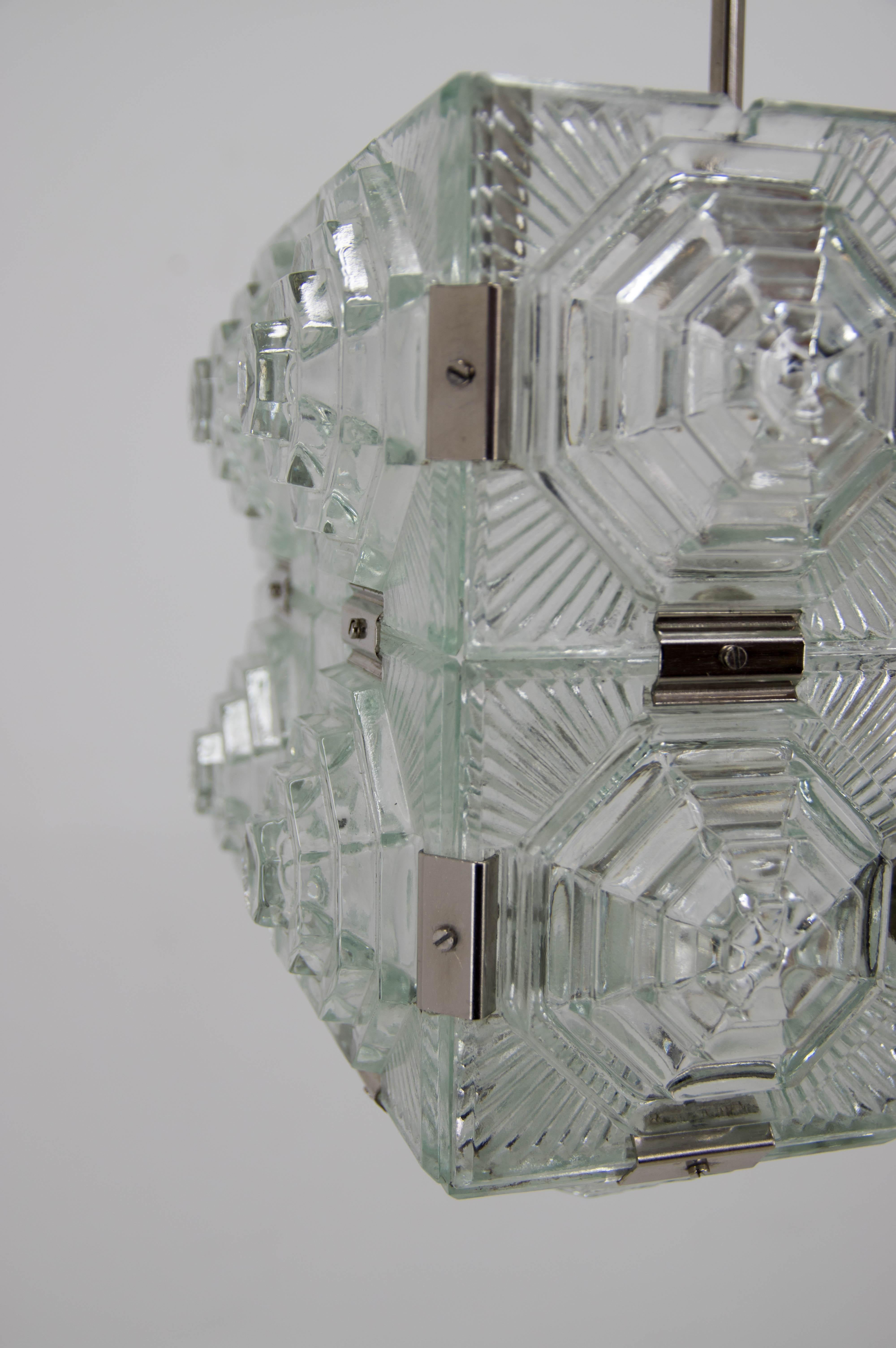 Metal Glass Pendant by Kamenicky Senov, 1960s For Sale