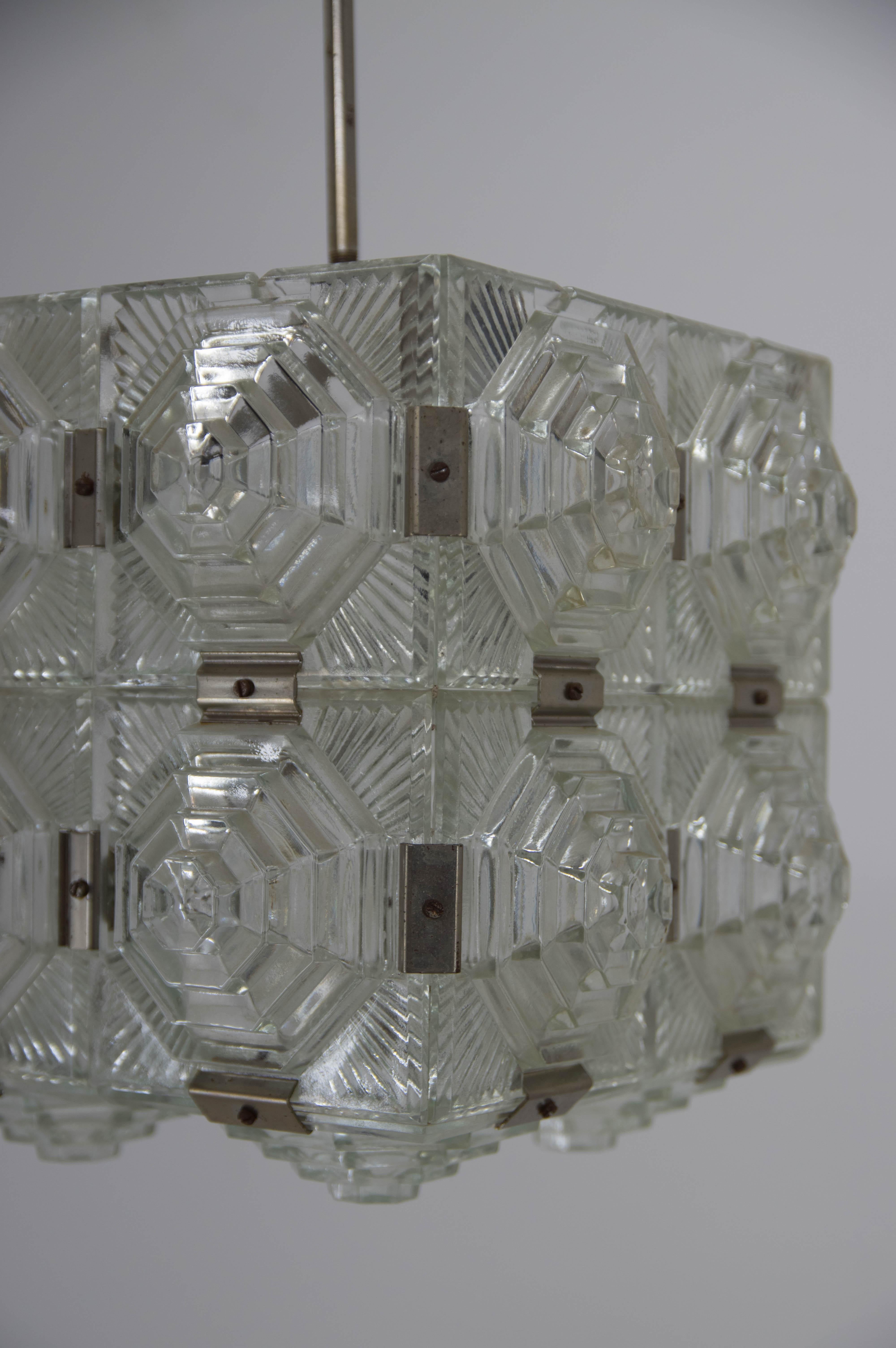 Glass Pendant by Kamenicky Senov, 1960s For Sale 2