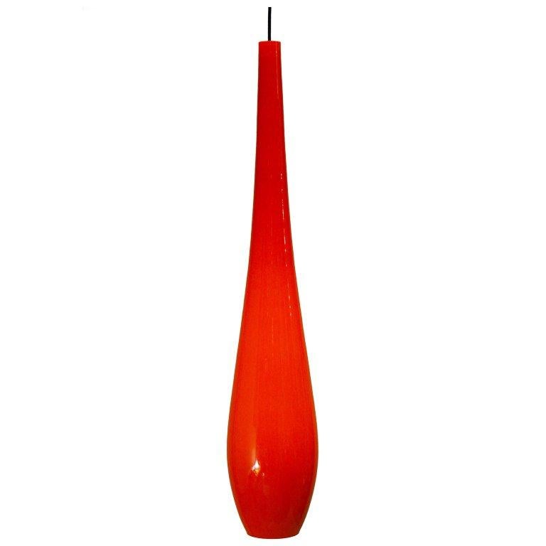 Orange Murano Glass Pendant Light by Vistosi For Sale