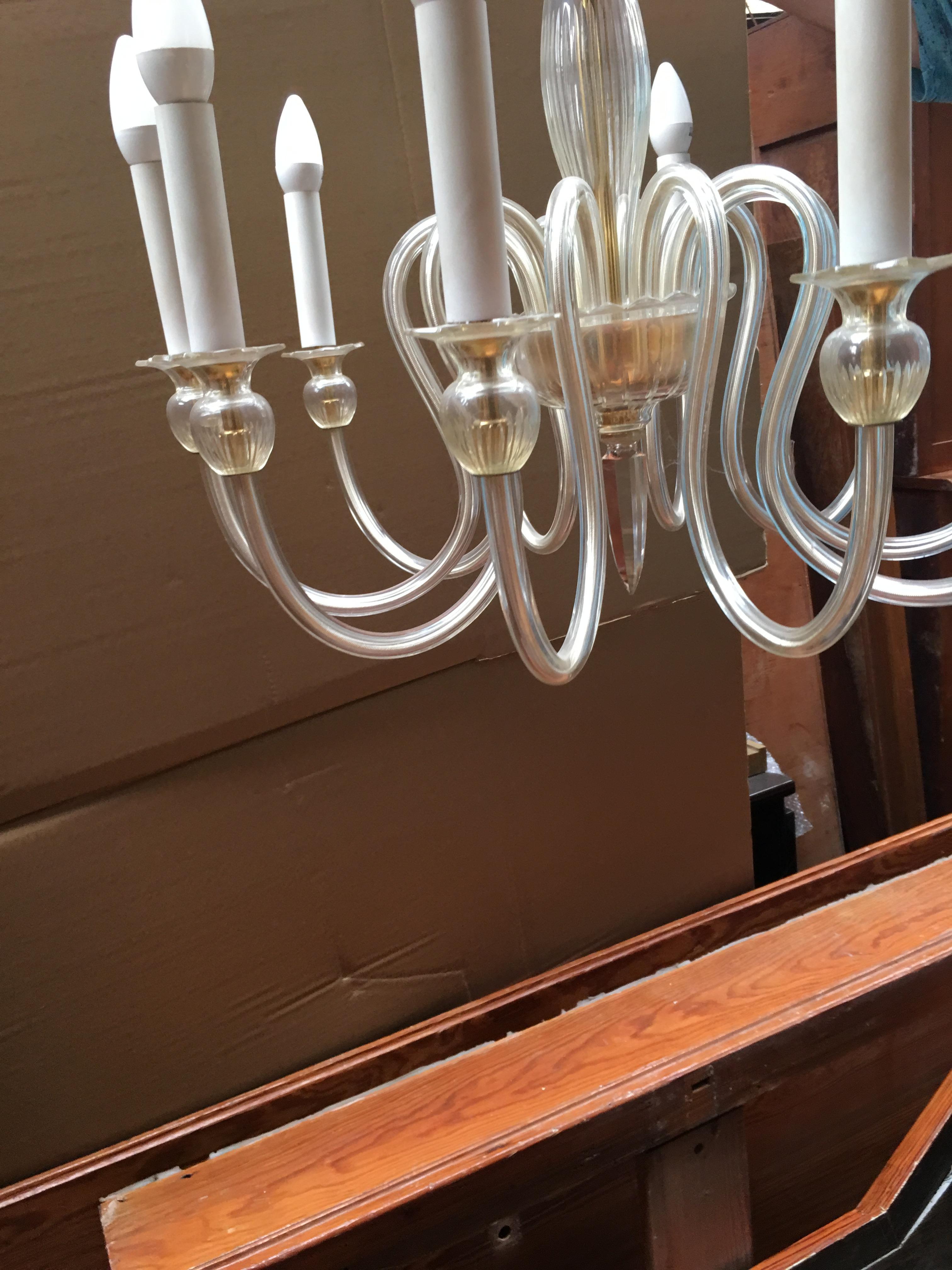 Lampe à suspension en verre dans le style de Murano, vers 1960 Bon état - En vente à Saint-Ouen, FR