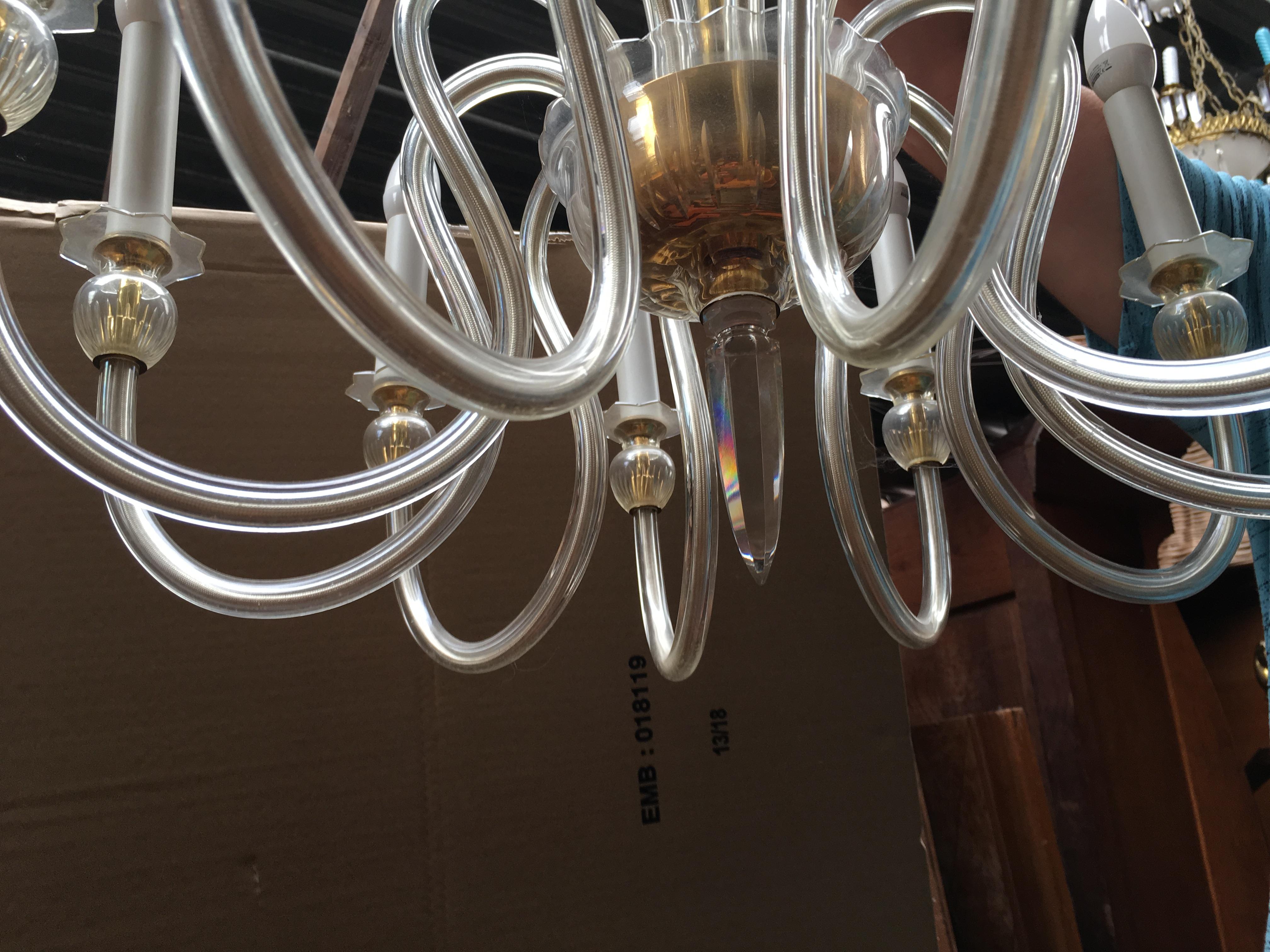 Lampe à suspension en verre dans le style de Murano, vers 1960 en vente 1