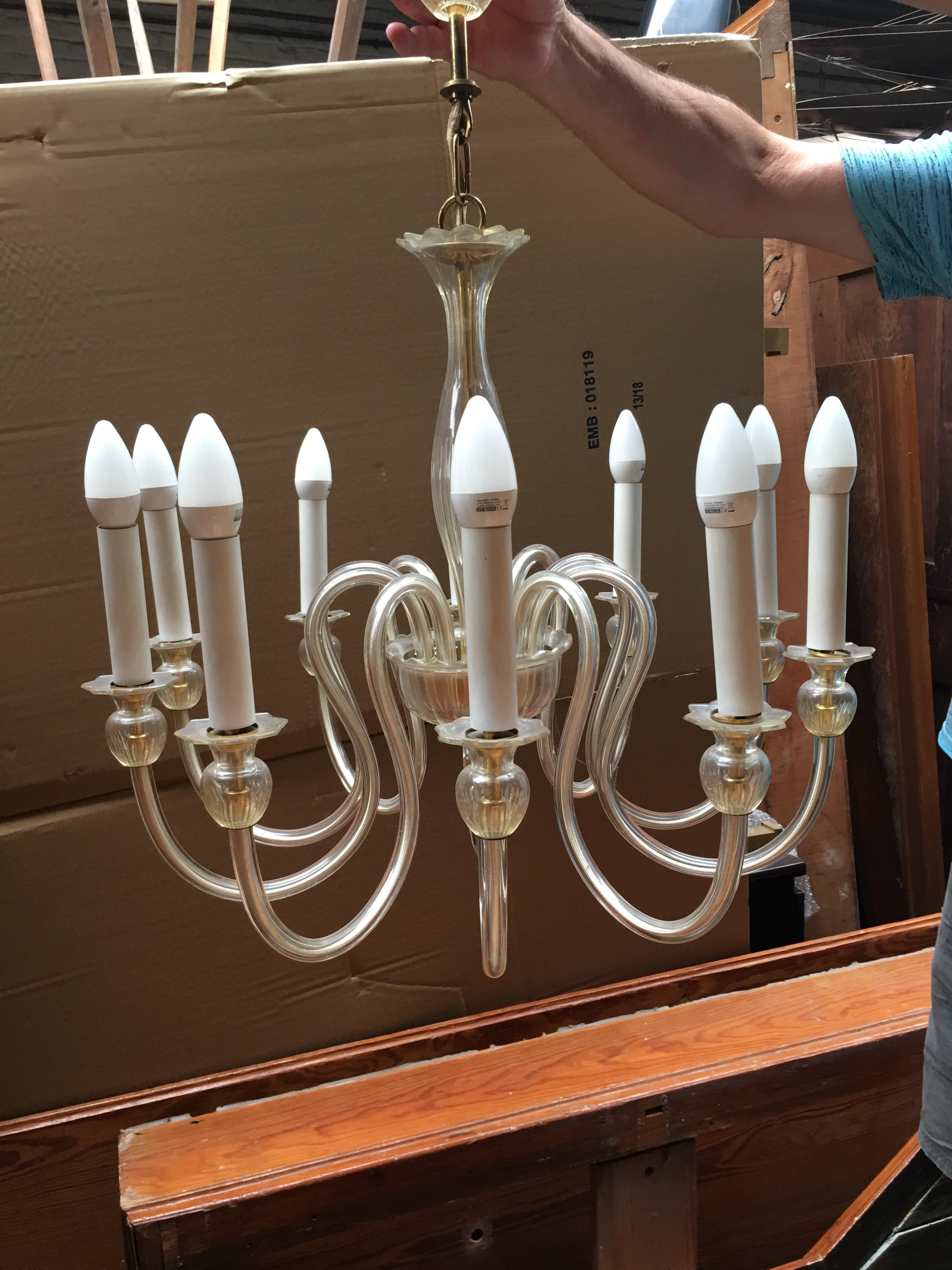 Lampe à suspension en verre dans le style de Murano, vers 1960 en vente 2