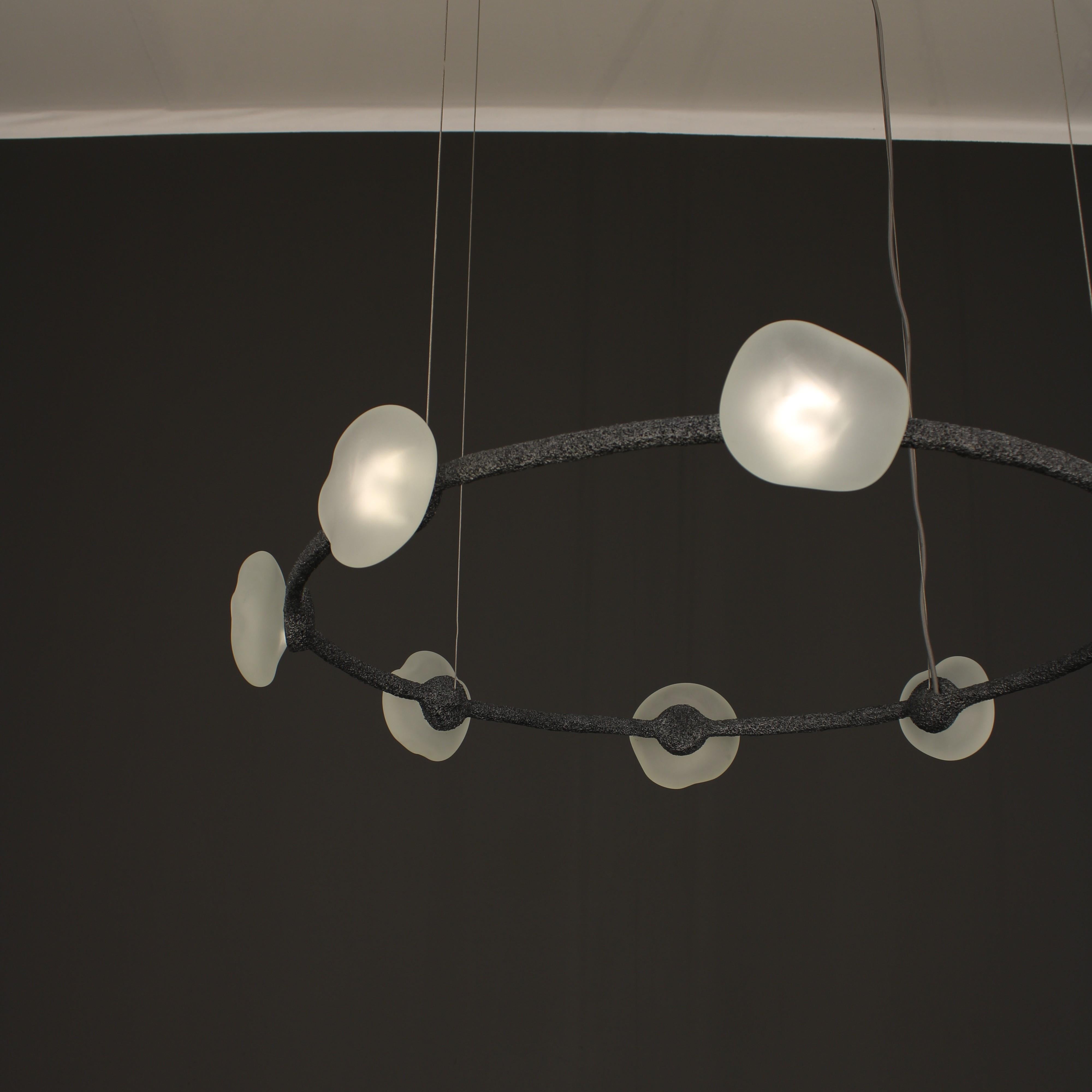 Art Déco Lampada a sospensione in vetro di Aver in vendita