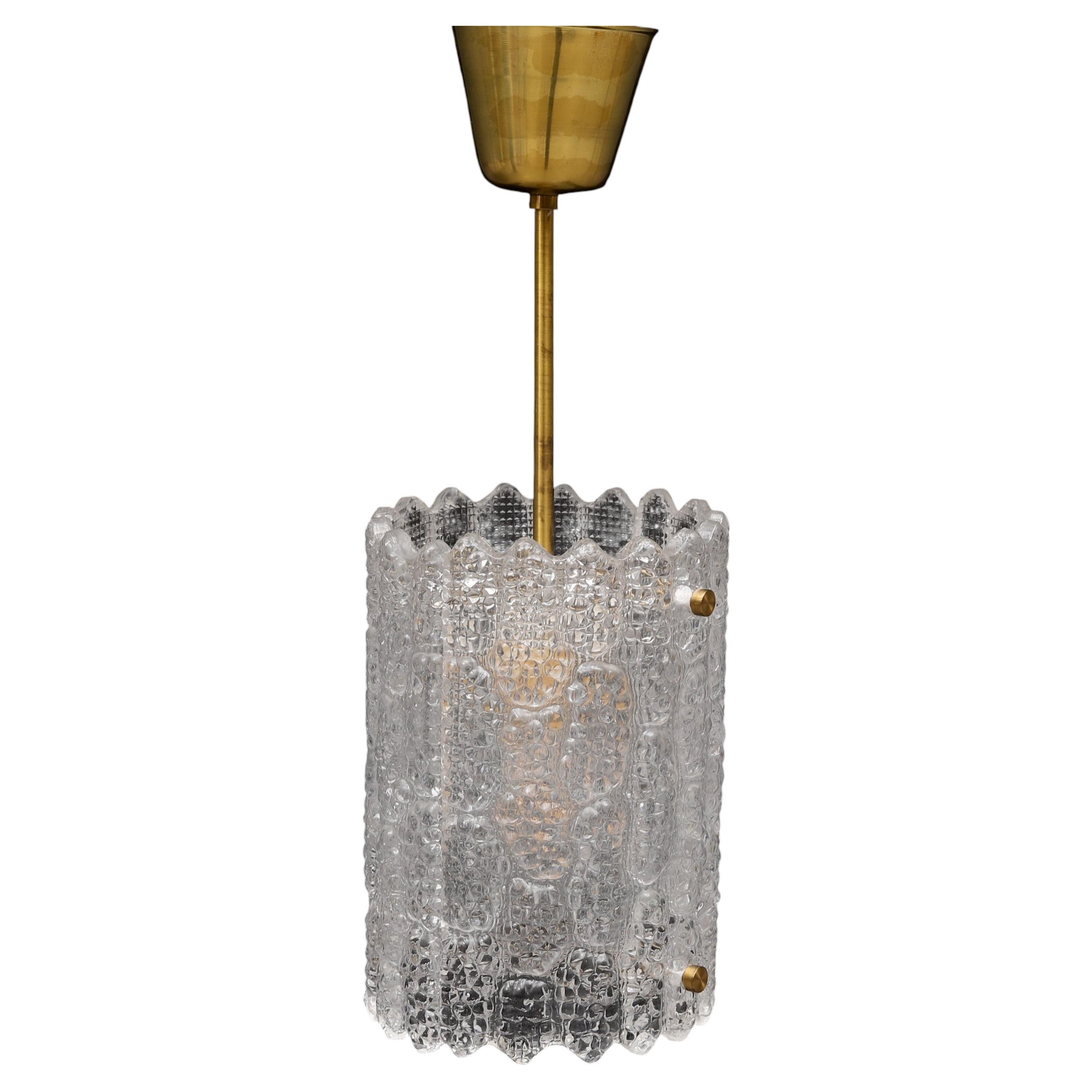 Glass Pendant Lamp by Carl Fagerlund for Orrefors Sweden 1960s