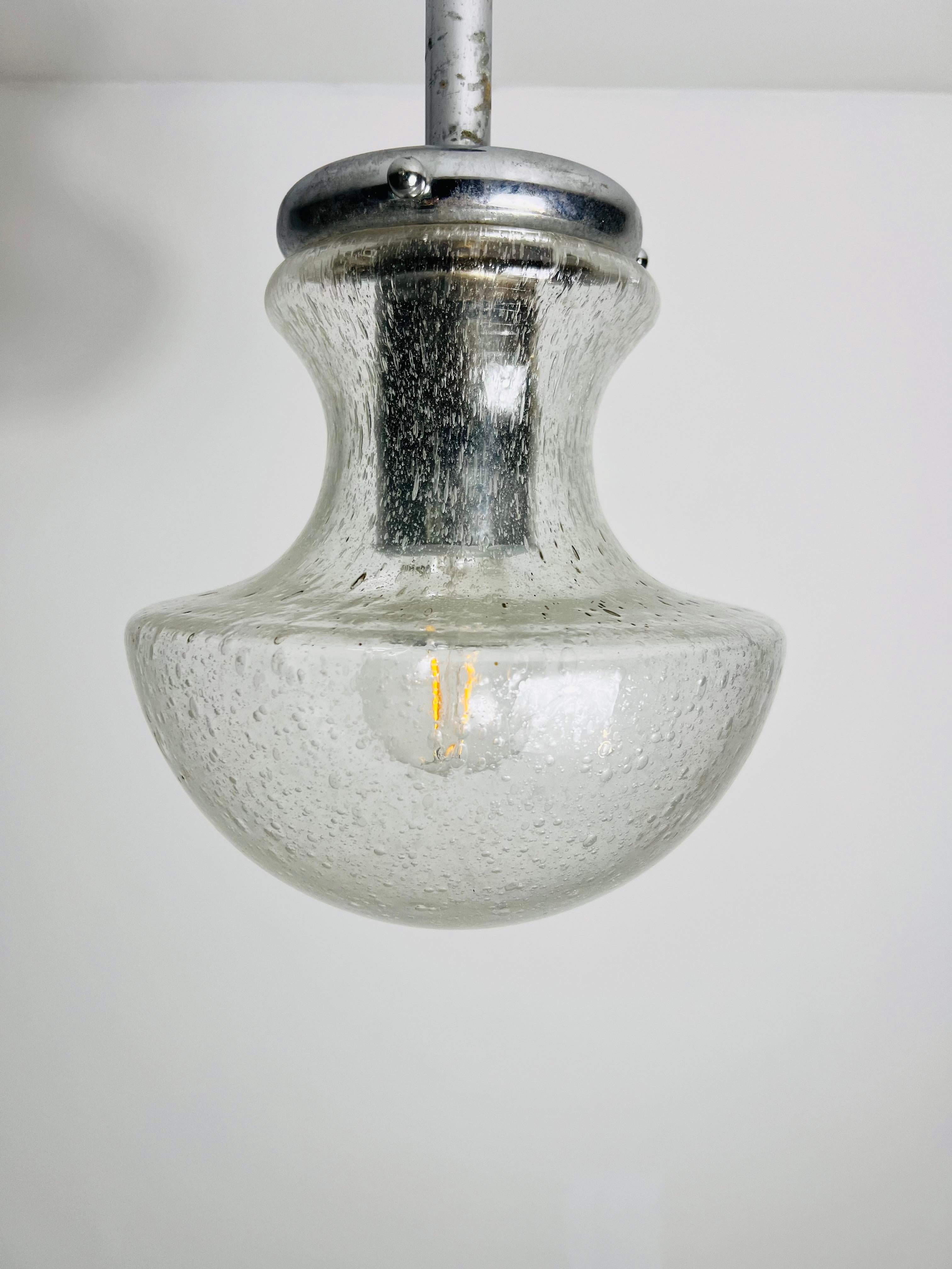 Glass Pendant Lamp by Doria, 1960s, Germany For Sale 1