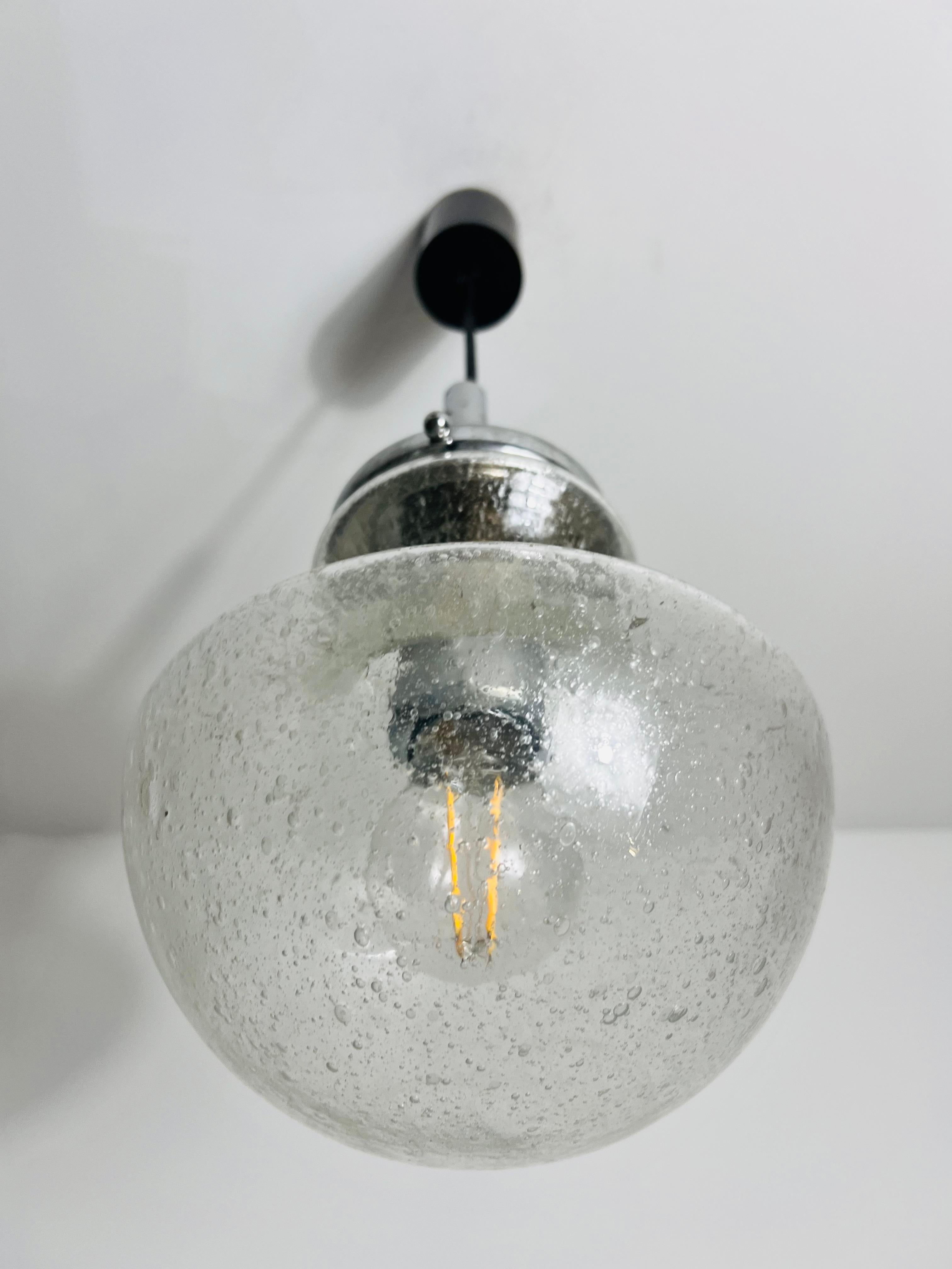 Glass Pendant Lamp by Doria, 1960s, Germany For Sale 2