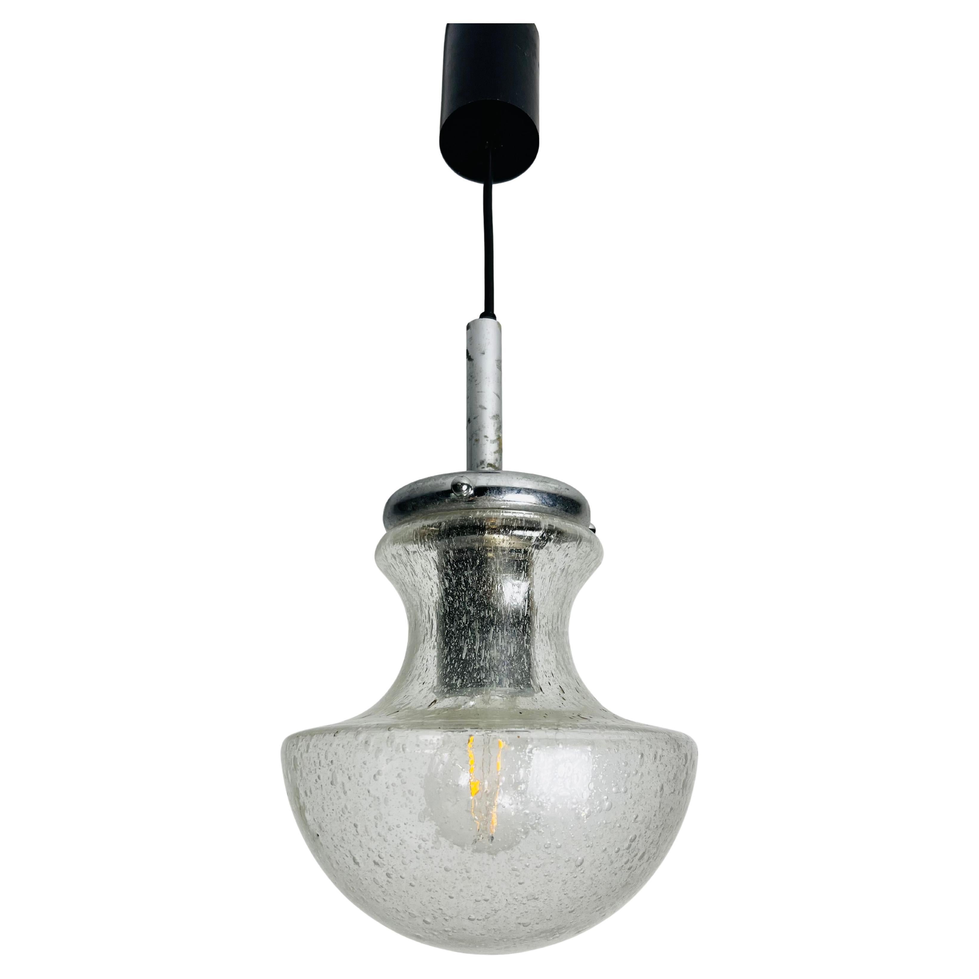 Glass Pendant Lamp by Doria, 1960s, Germany