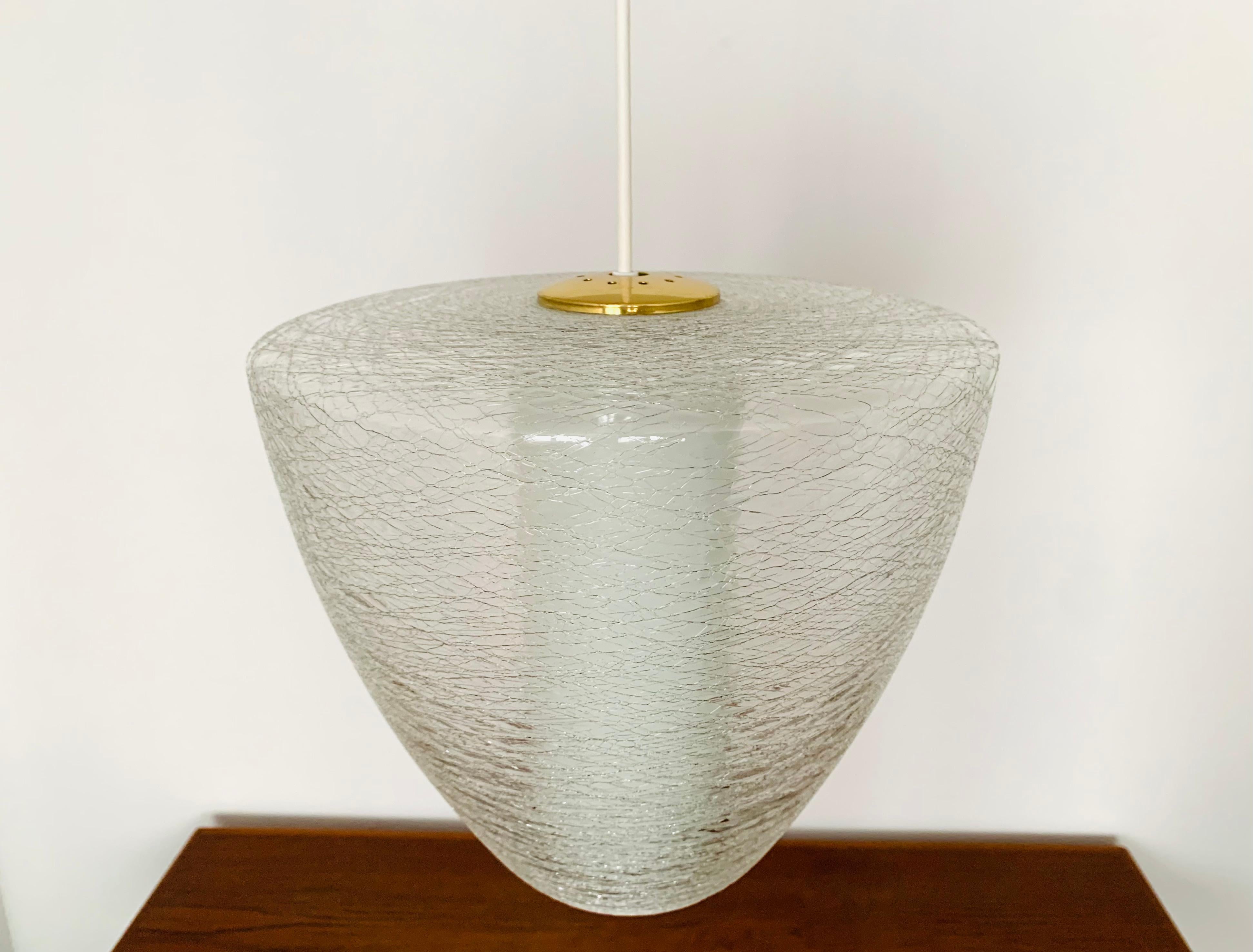 Mid-20th Century Glass pendant lamp by Doria