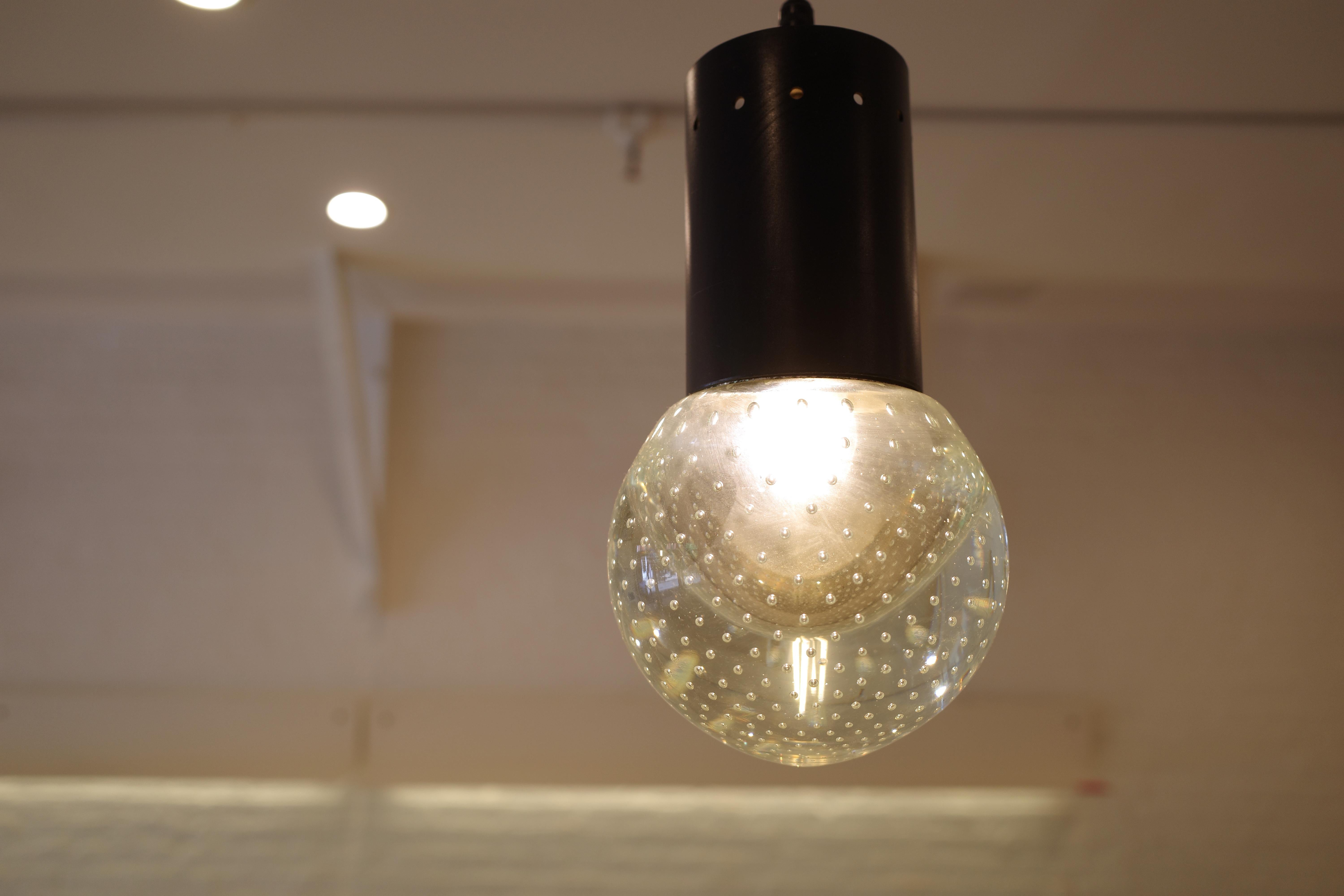 Lampe à suspension en verre par Gino Sarfatti pour Arteluce en vente 5