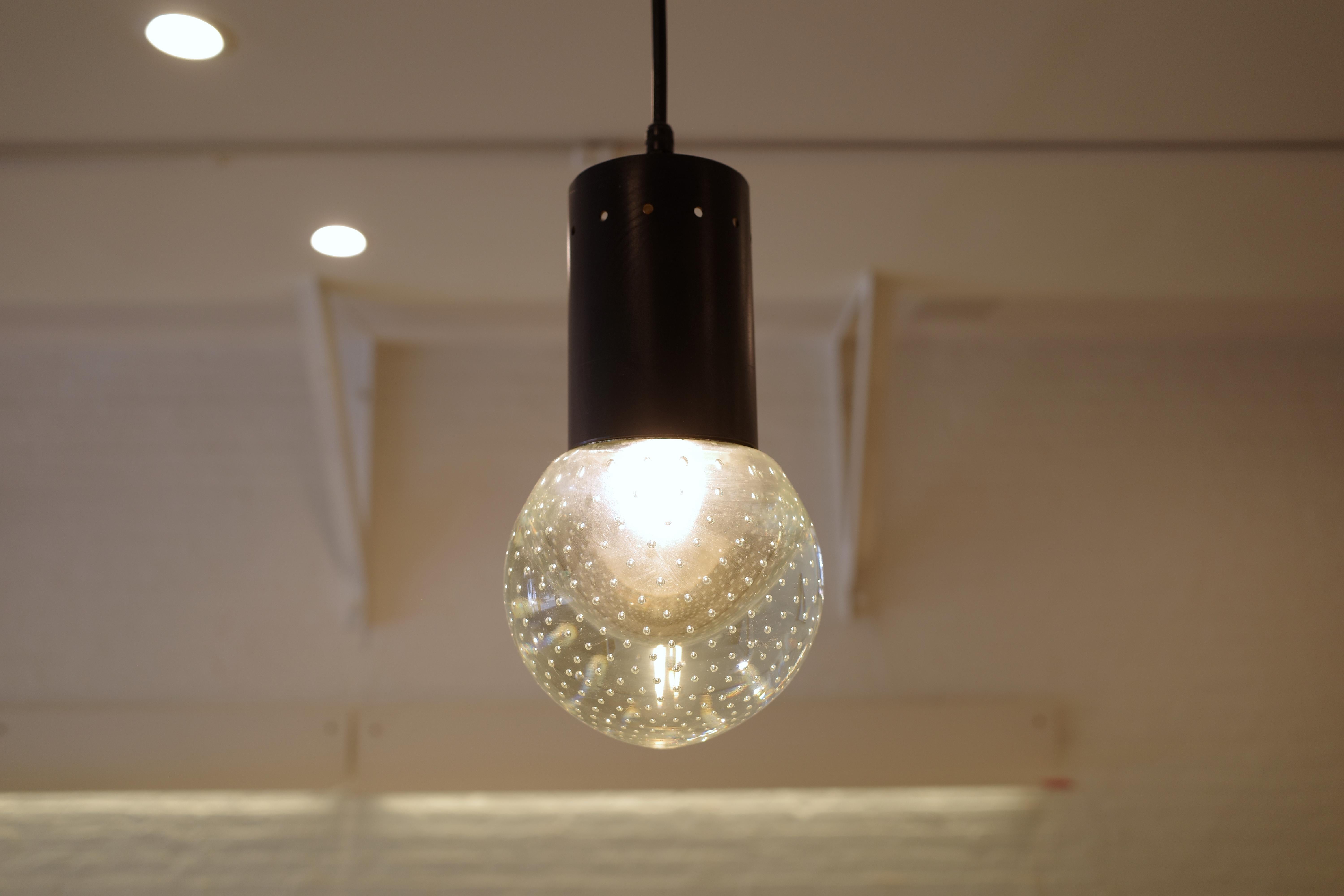 Lampe à suspension en verre par Gino Sarfatti pour Arteluce en vente 6
