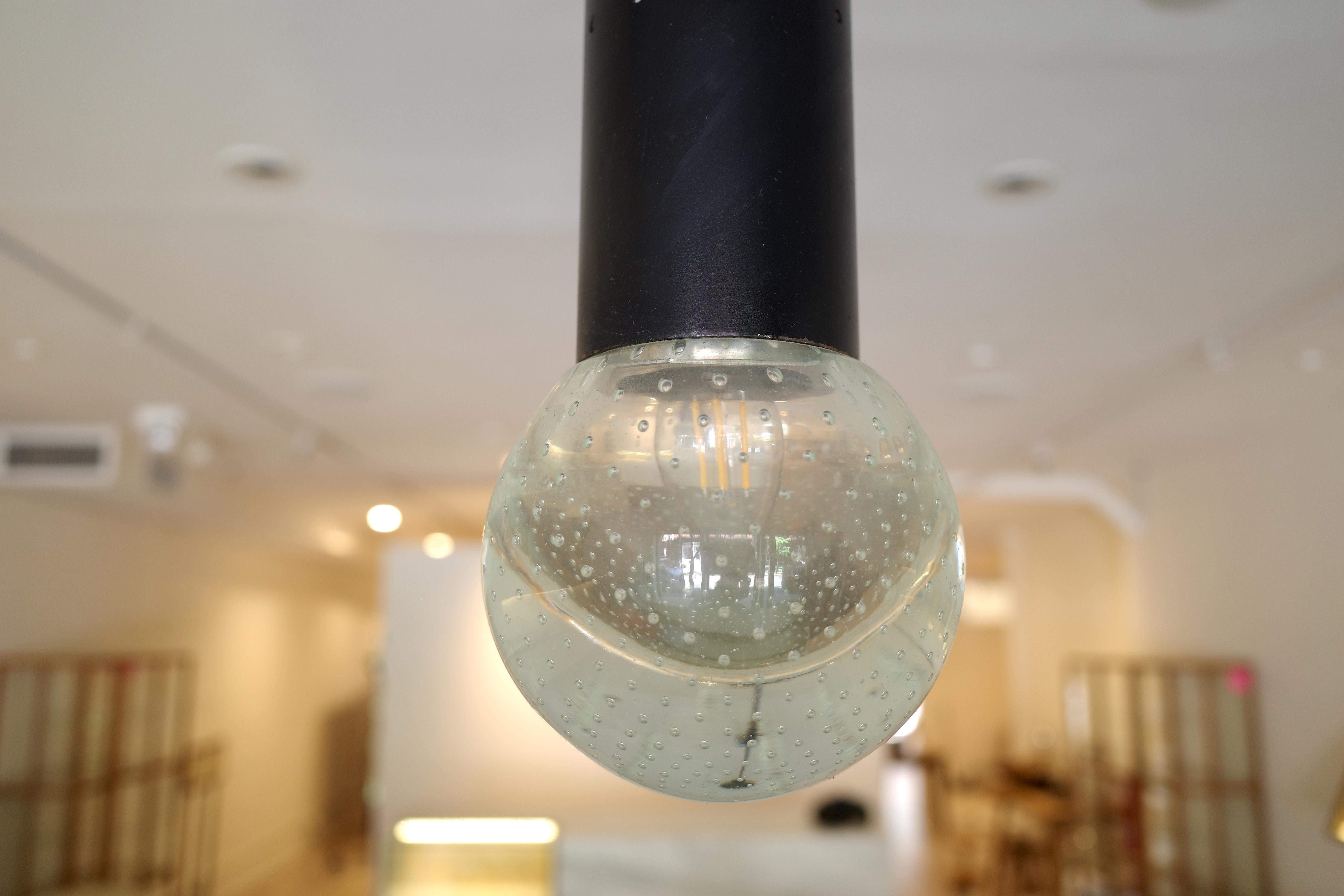 Métal Lampe à suspension en verre par Gino Sarfatti pour Arteluce en vente