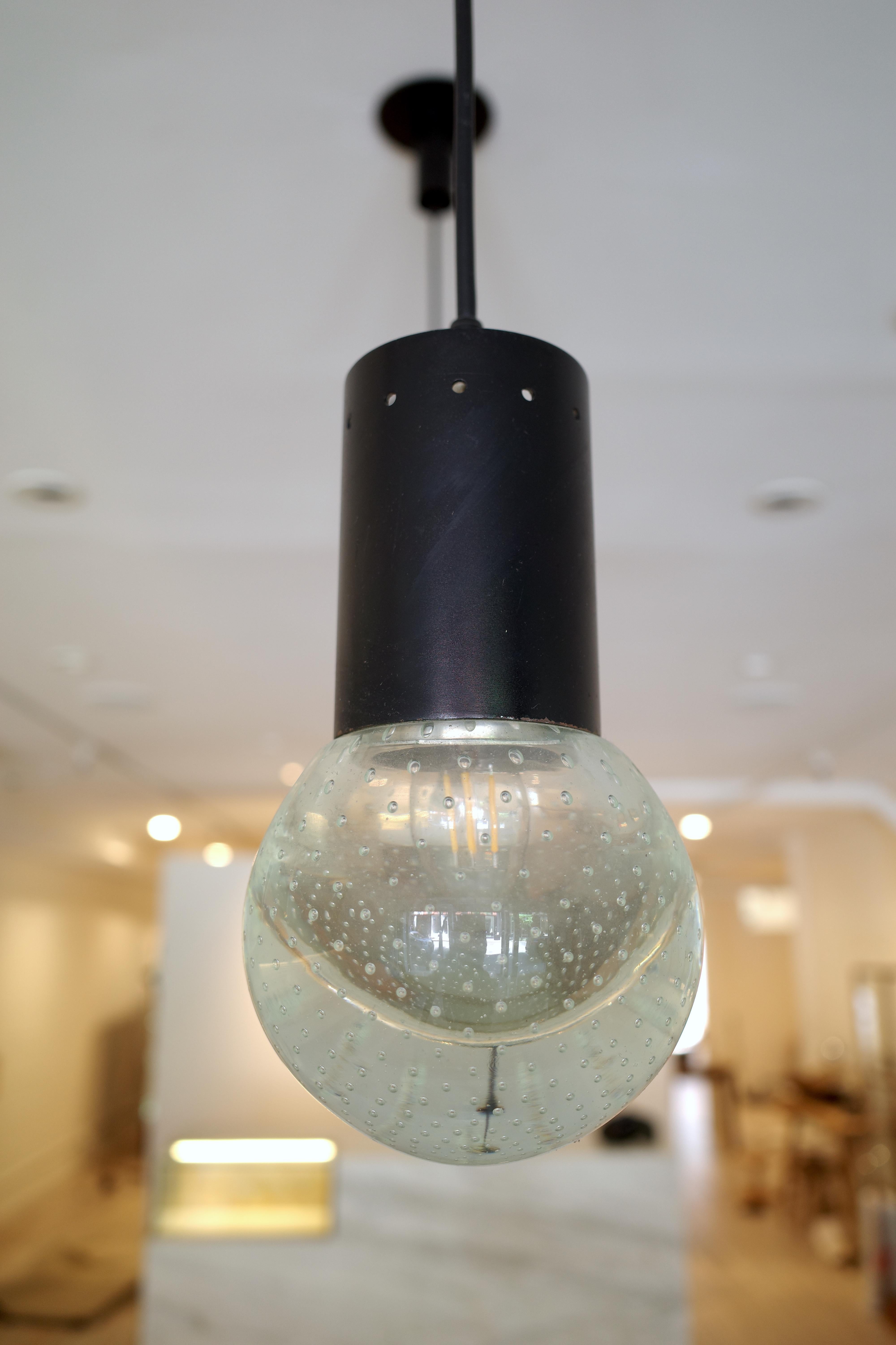 Lampe à suspension en verre par Gino Sarfatti pour Arteluce en vente 1