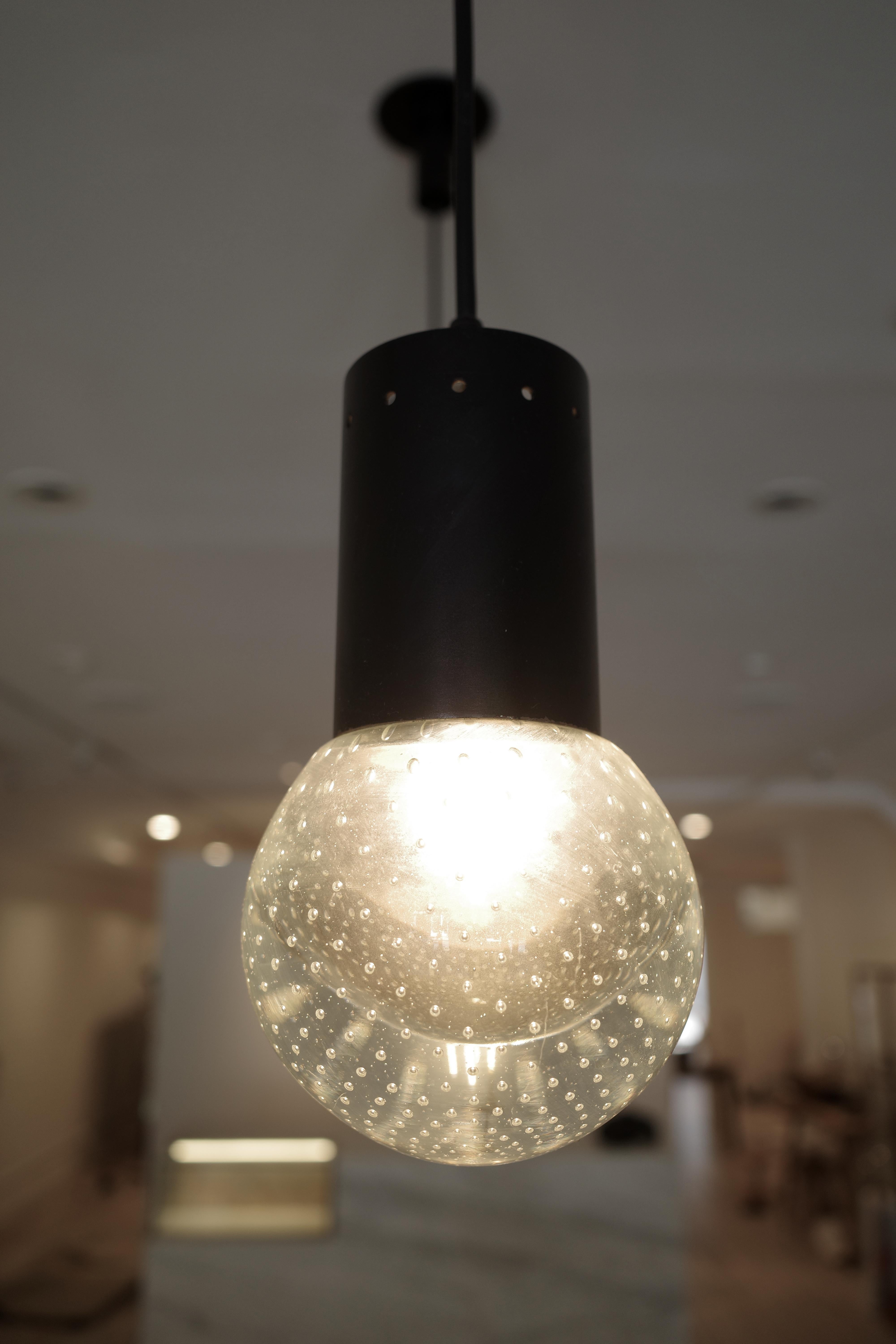 Lampe à suspension en verre par Gino Sarfatti pour Arteluce en vente 2