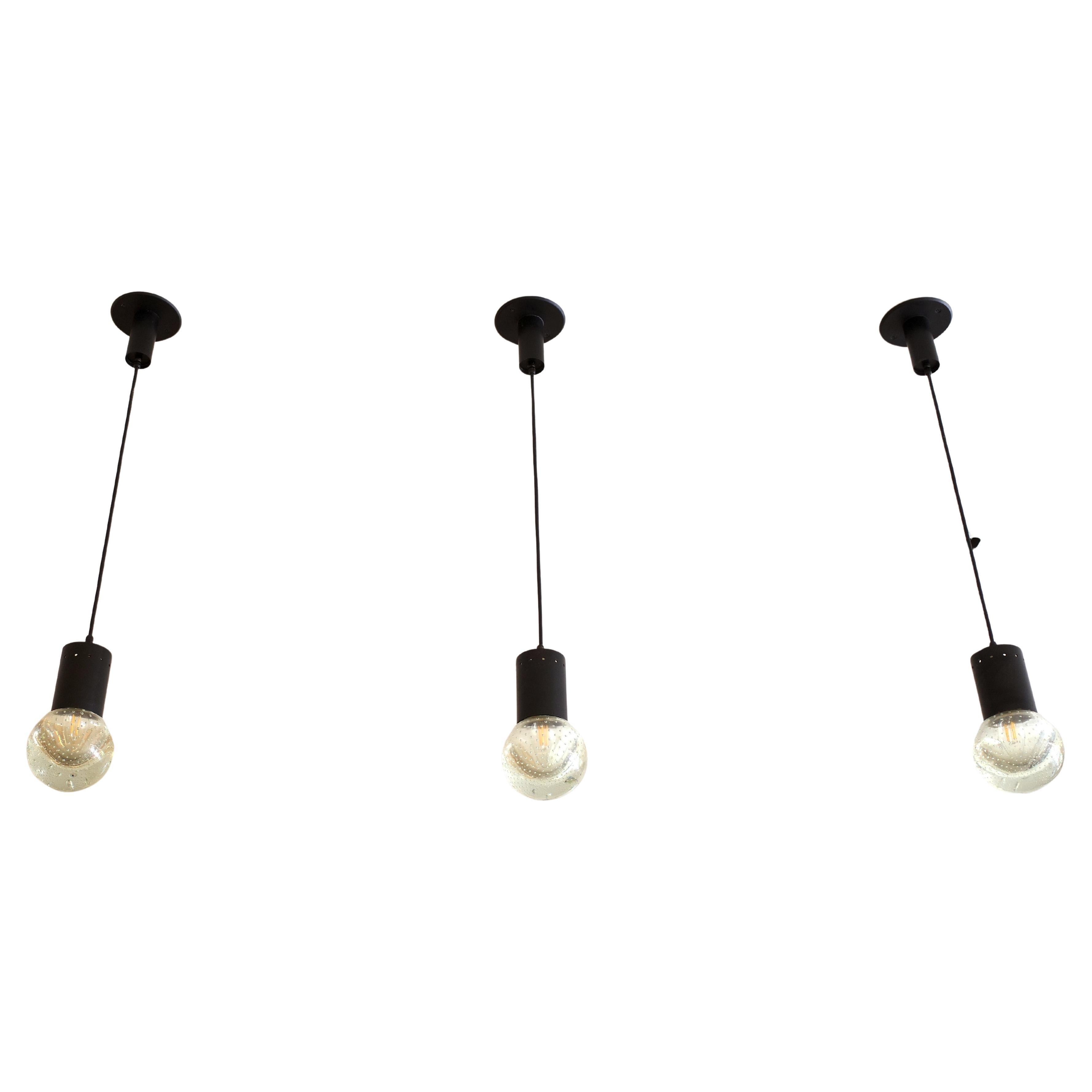 Lampe à suspension en verre par Gino Sarfatti pour Arteluce en vente