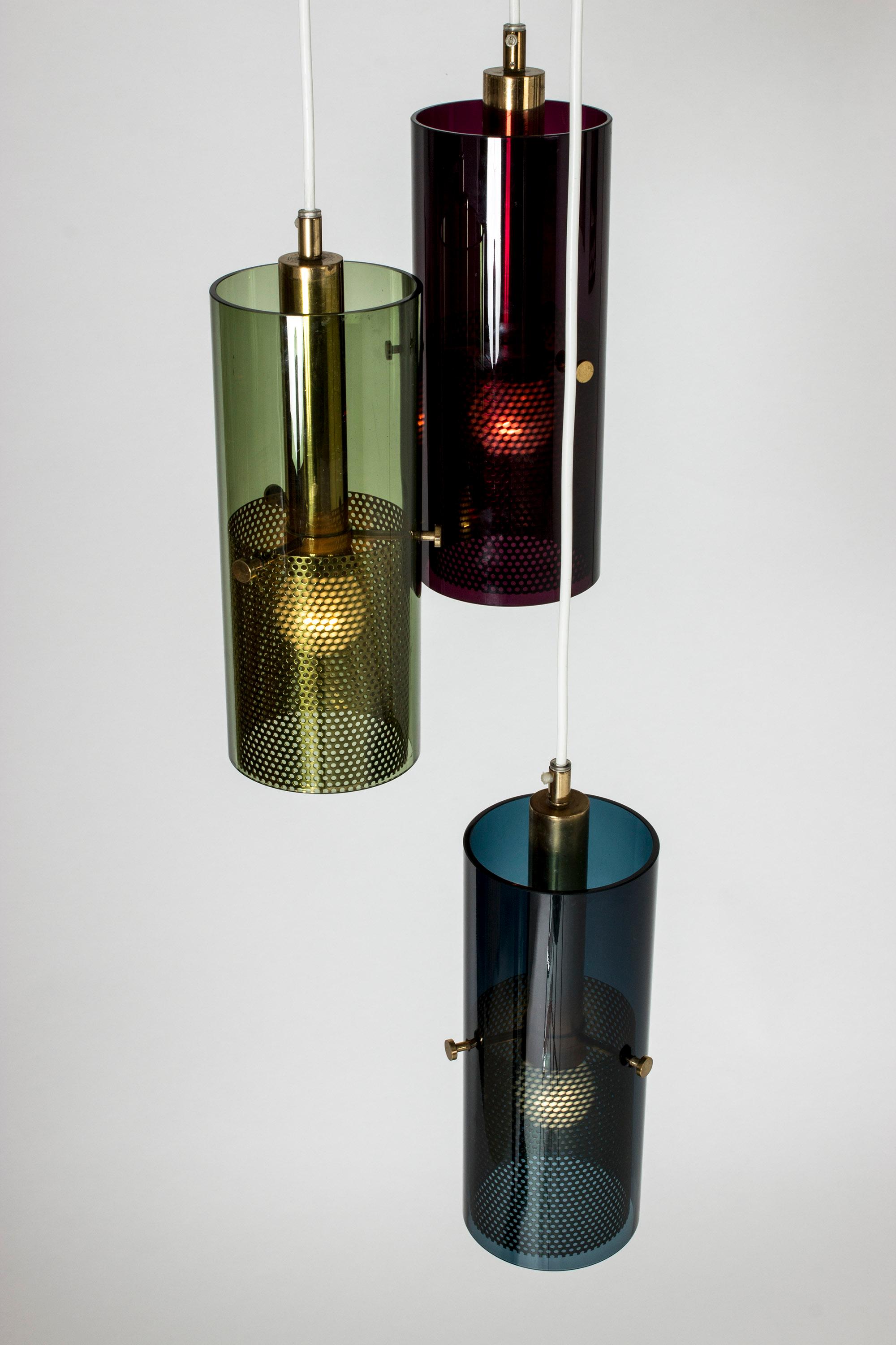 Scandinavo moderno Lampada a sospensione in vetro di Hans-Agne Jakobsson in vendita
