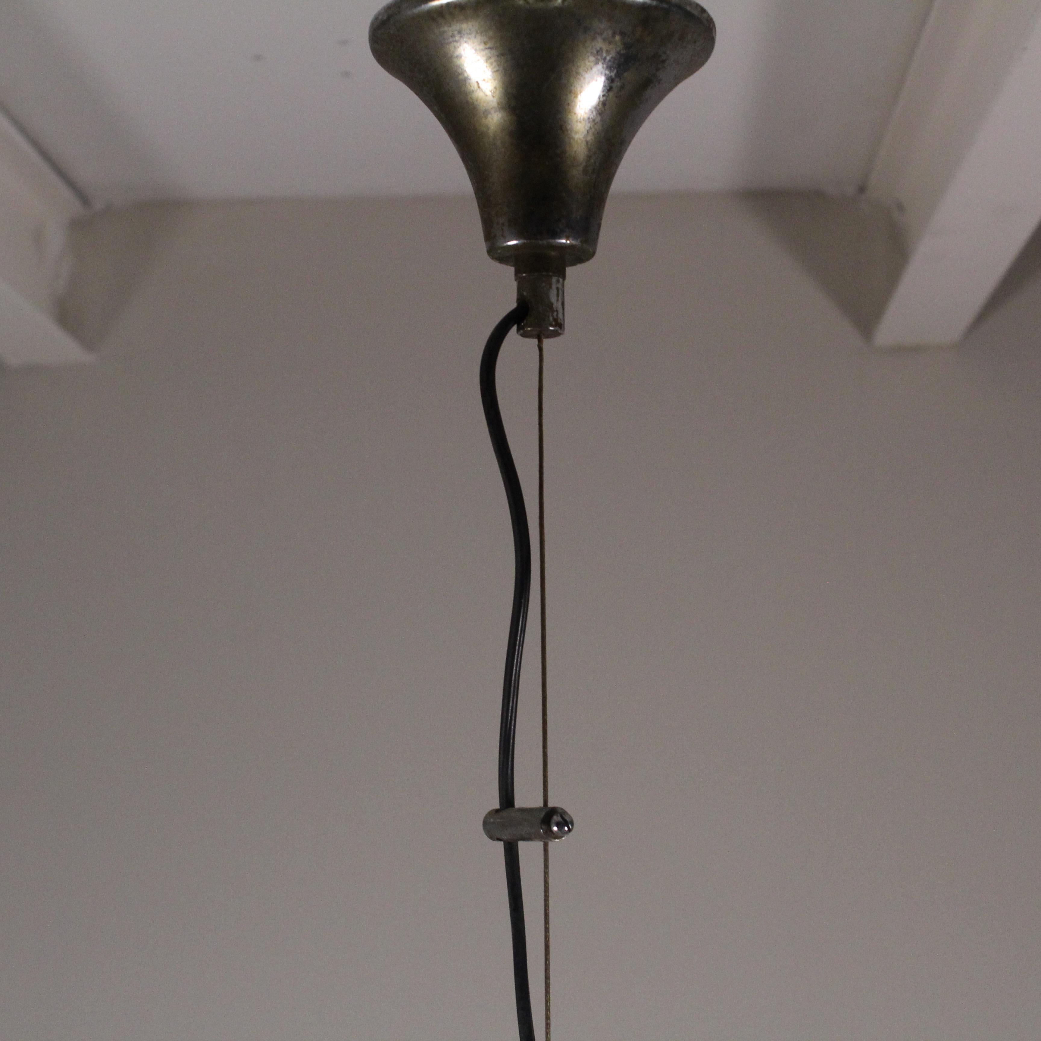 Metal Glass pendant lamp by Ignazio Gardella, Azucena, 1950s