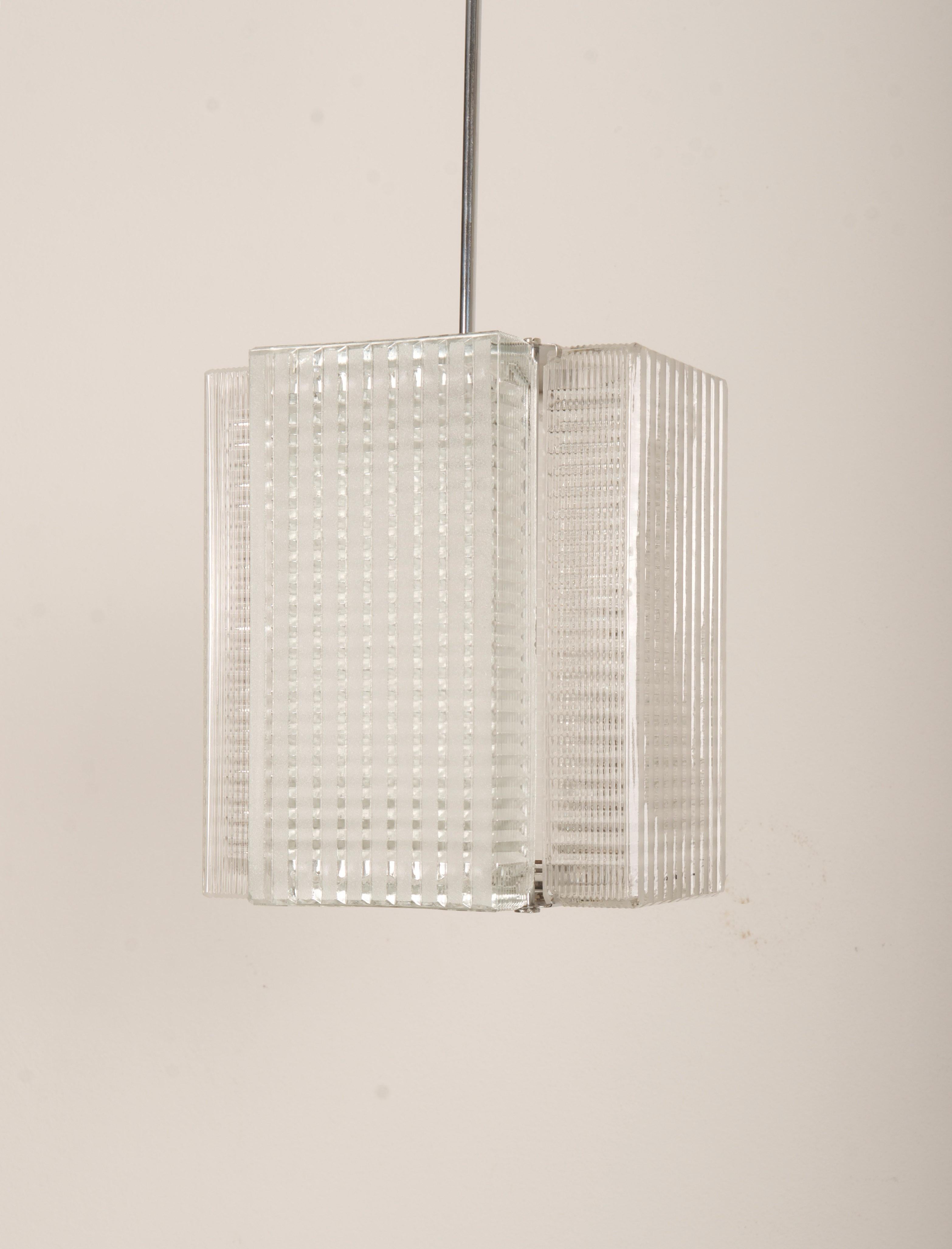Lámpara colgante de cristal by Napako mediados del siglo XX en venta