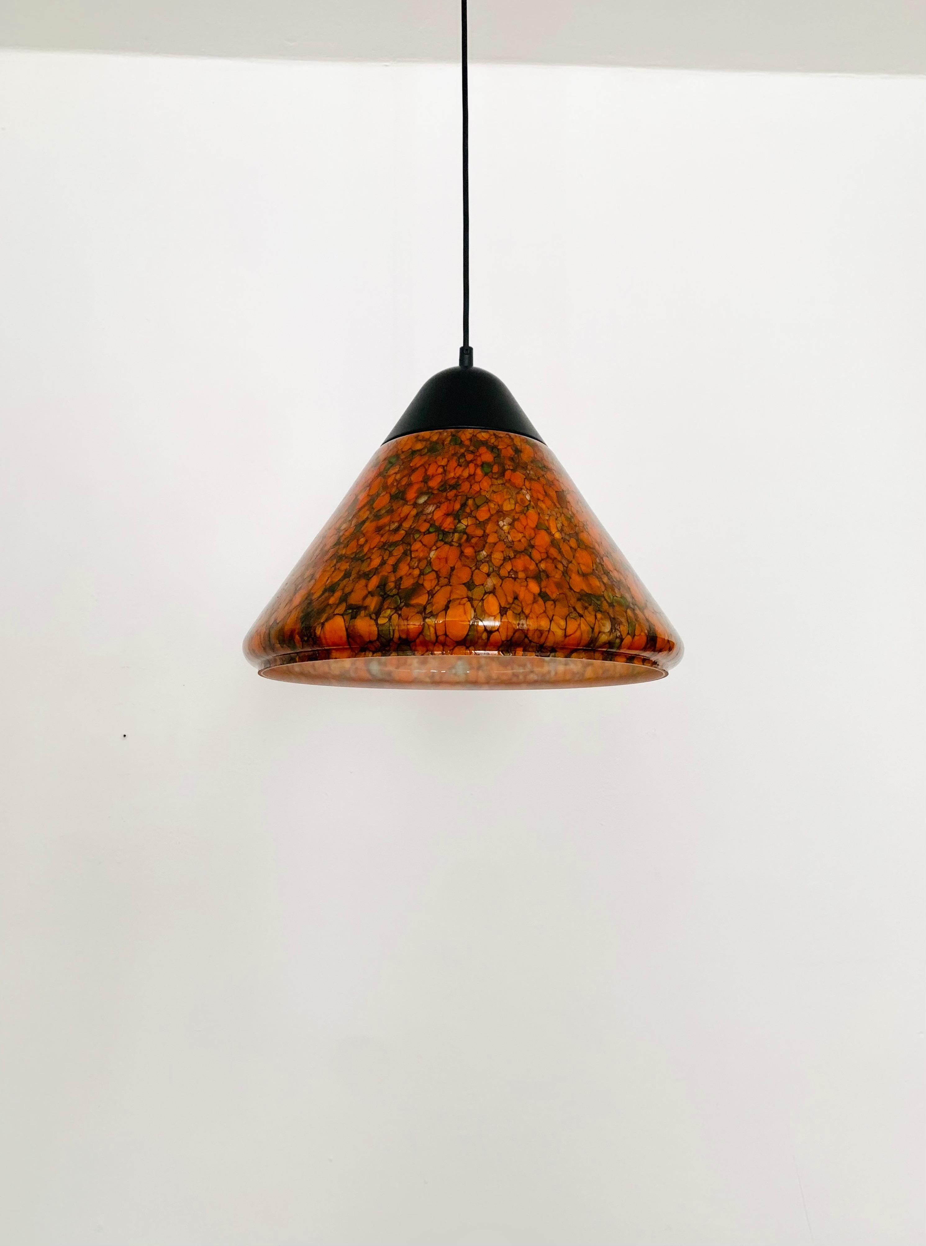 Mid-Century Modern Glass Pendant Lamp by Peill and Putzler For Sale