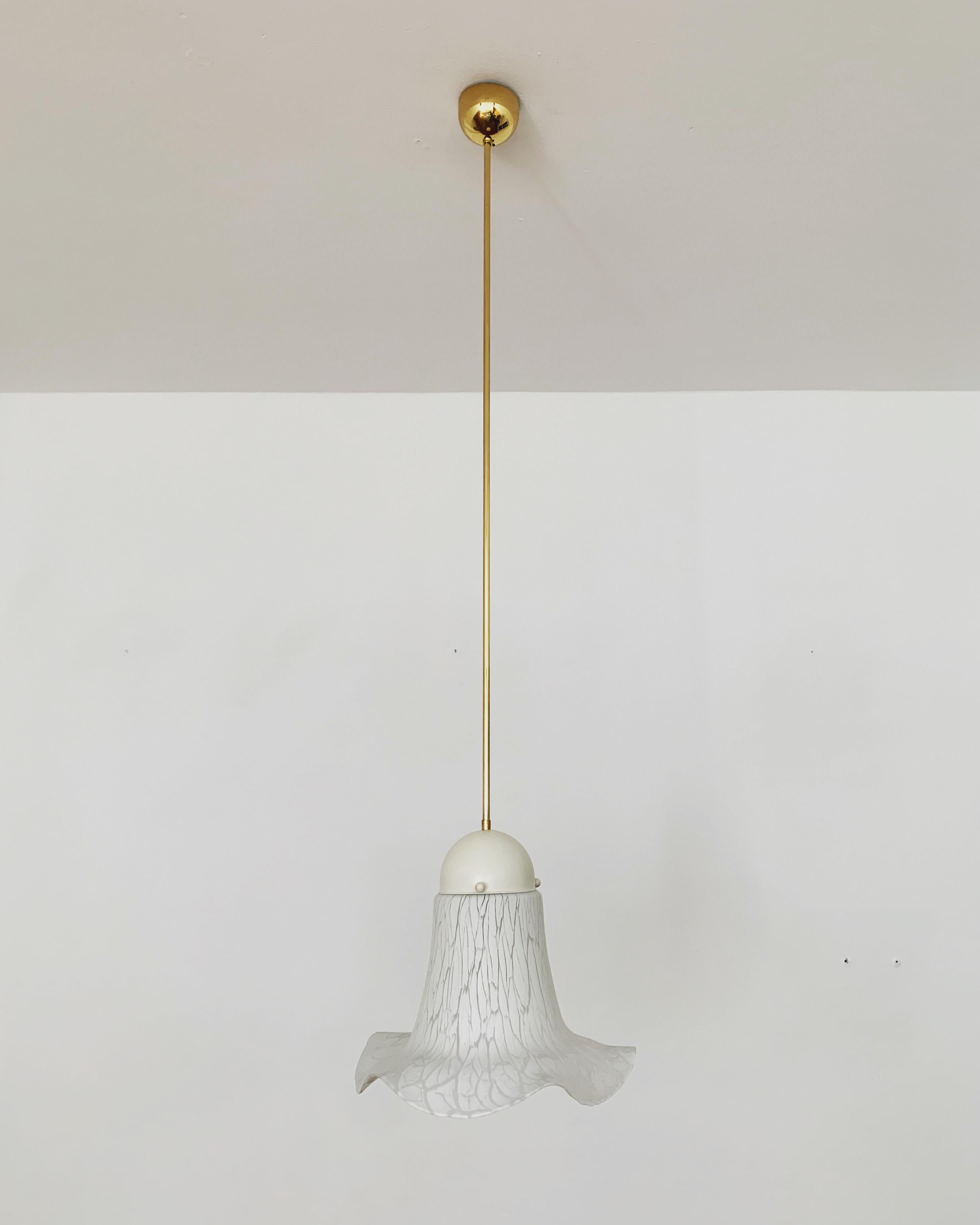 German Glass Pendant Lamp by Peill and Putzler For Sale