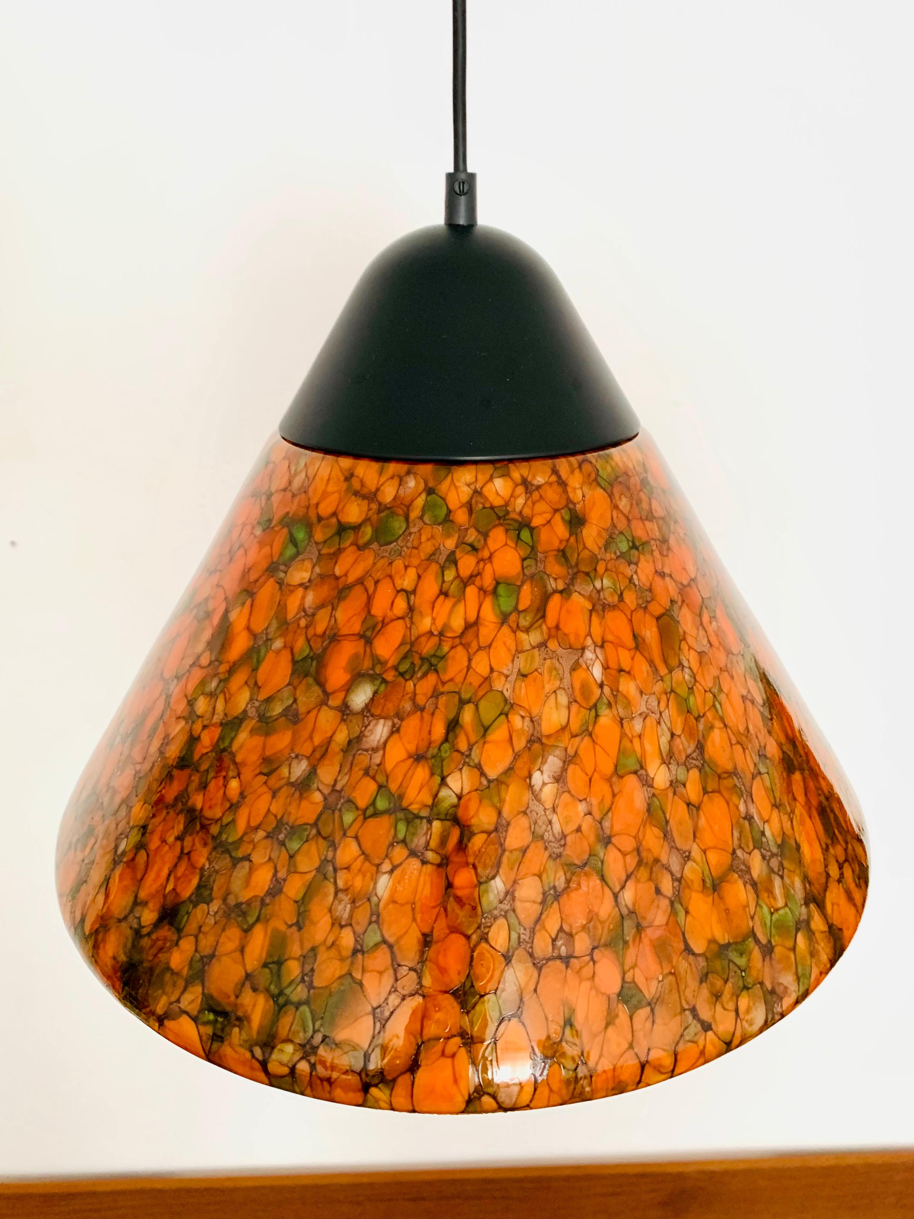 Glass Pendant Lamp by Peill and Putzler In Good Condition For Sale In München, DE