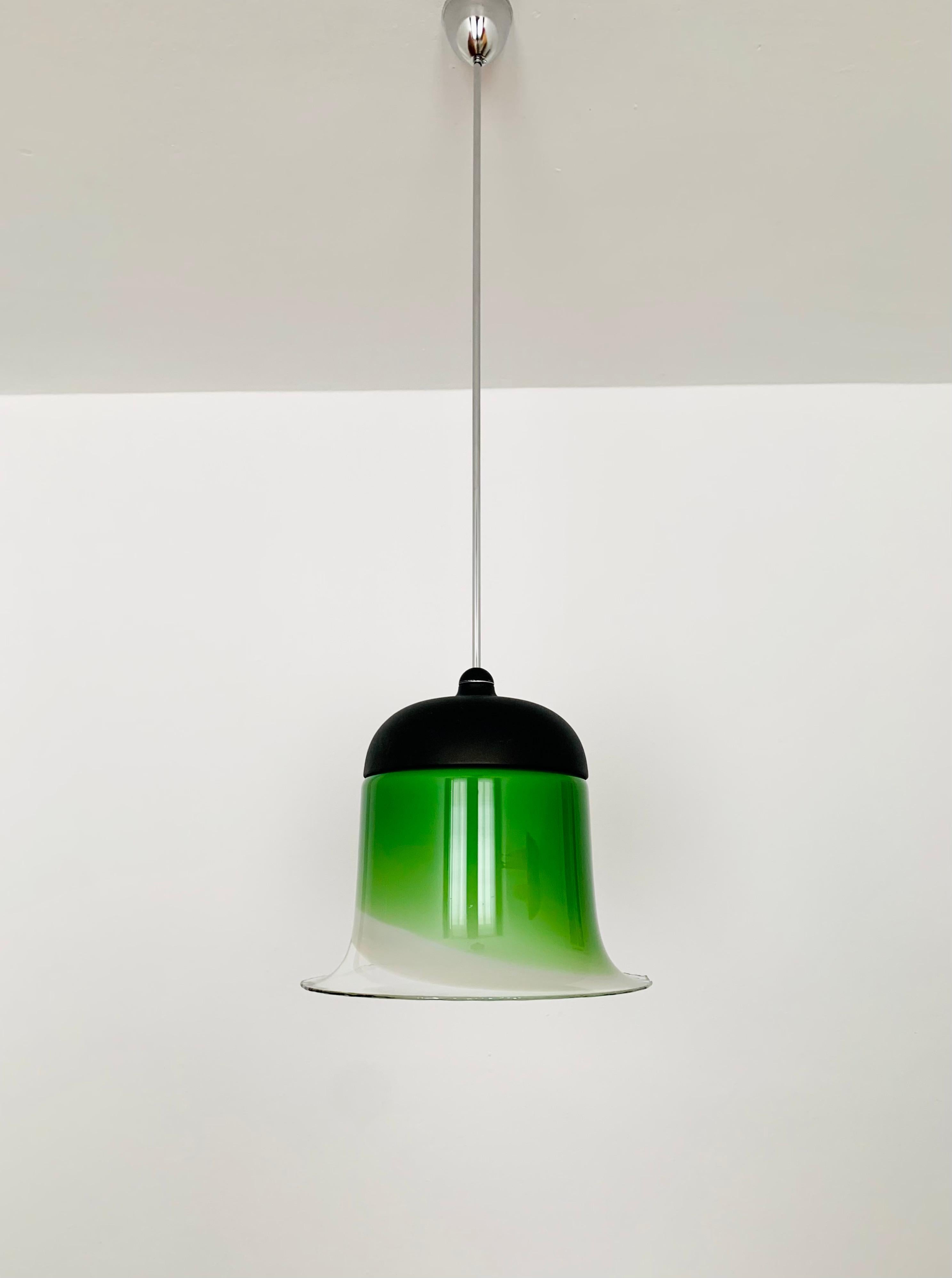 Glass Pendant Lamp by Peill and Putzler In Good Condition For Sale In München, DE
