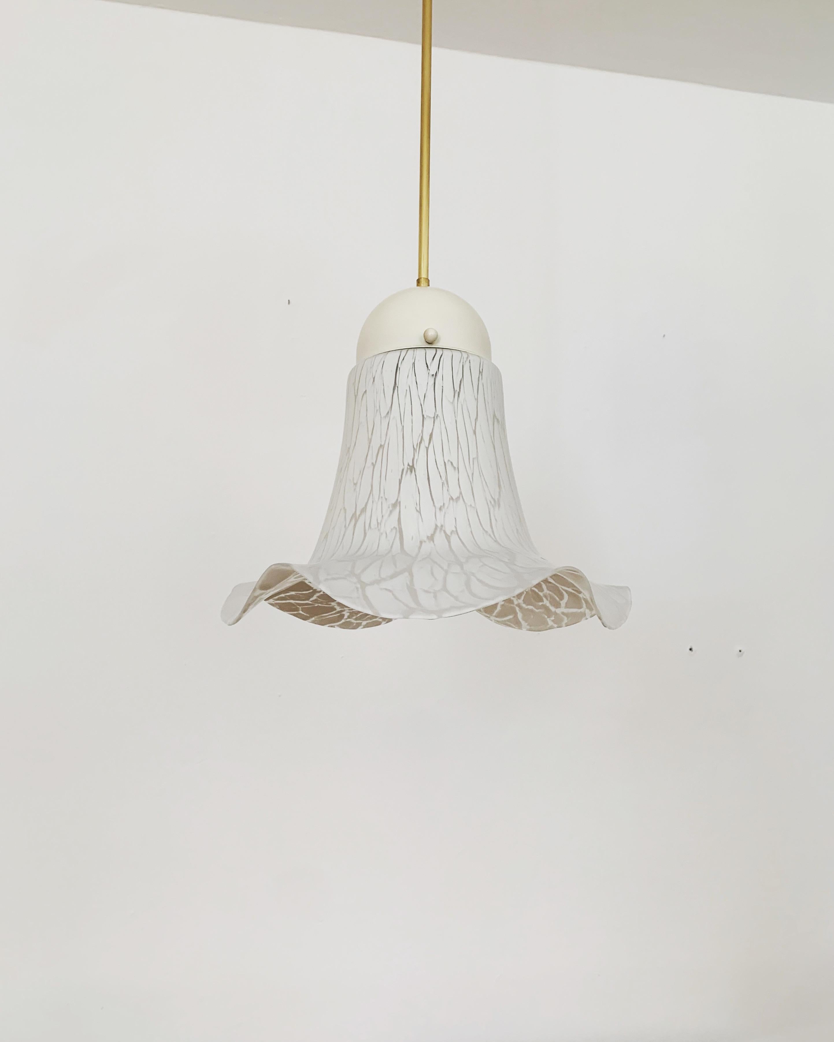 Mid-20th Century Glass Pendant Lamp by Peill and Putzler For Sale