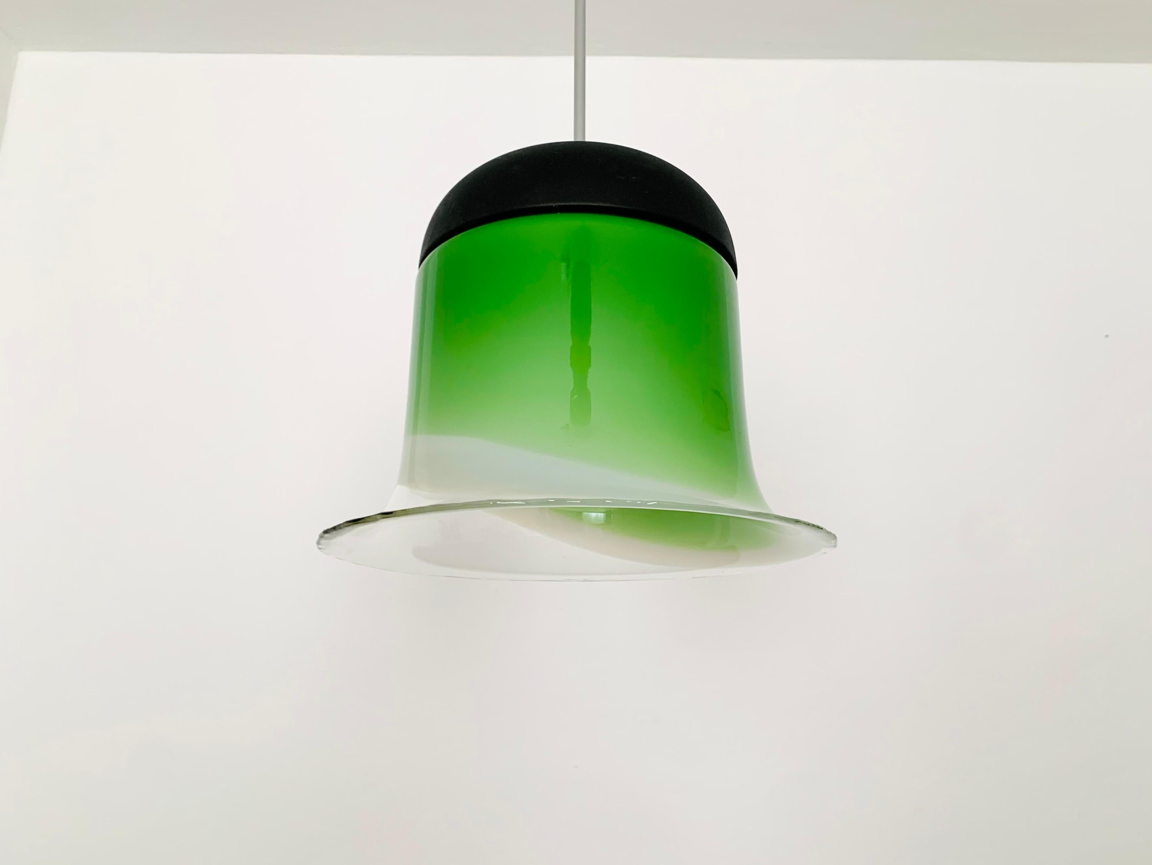 Late 20th Century Glass Pendant Lamp by Peill and Putzler For Sale