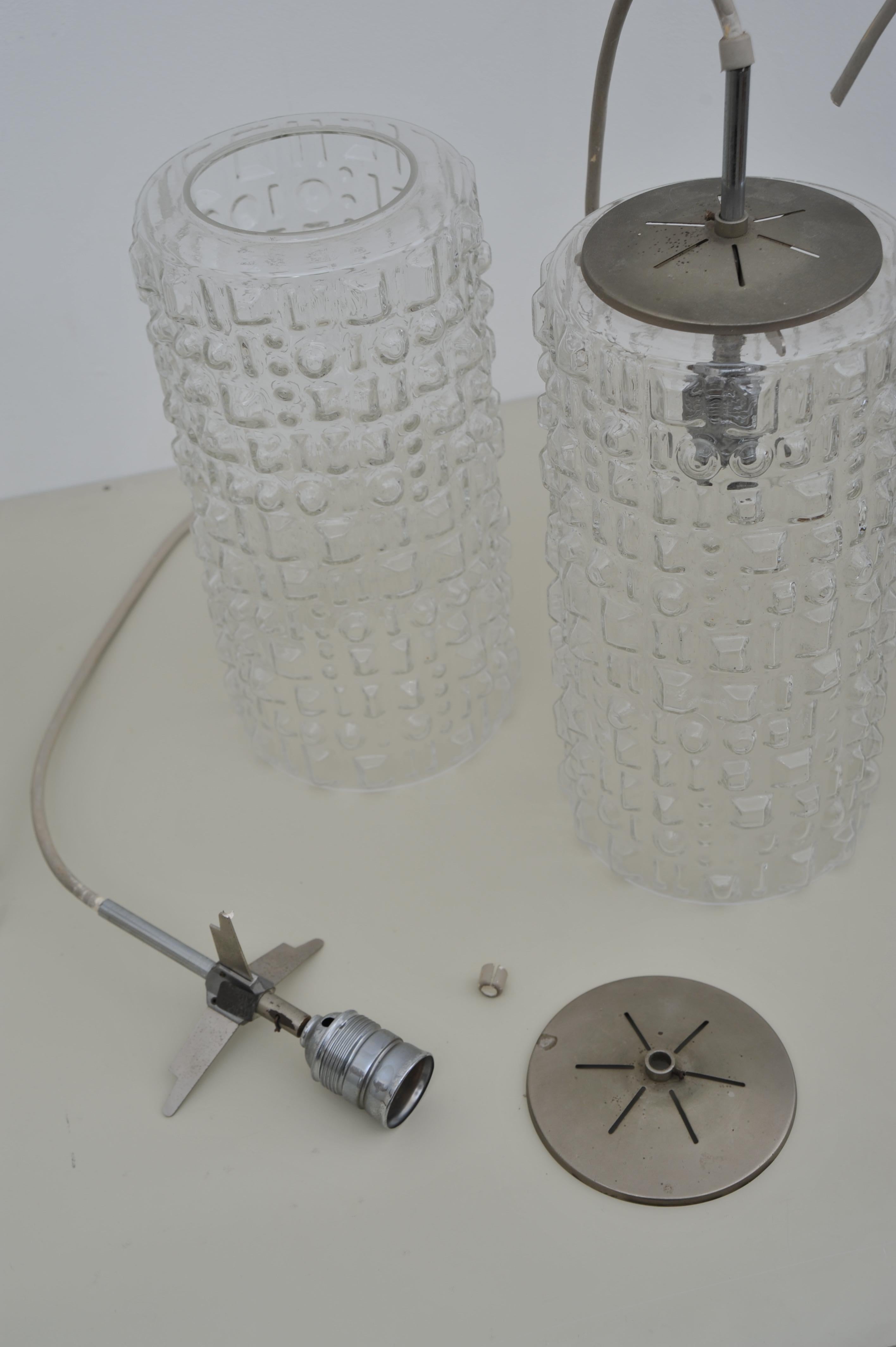 Lampada a sospensione in vetro di Peill & Putzler (anni '50) In condizioni buone in vendita a Wiesbaden, DE