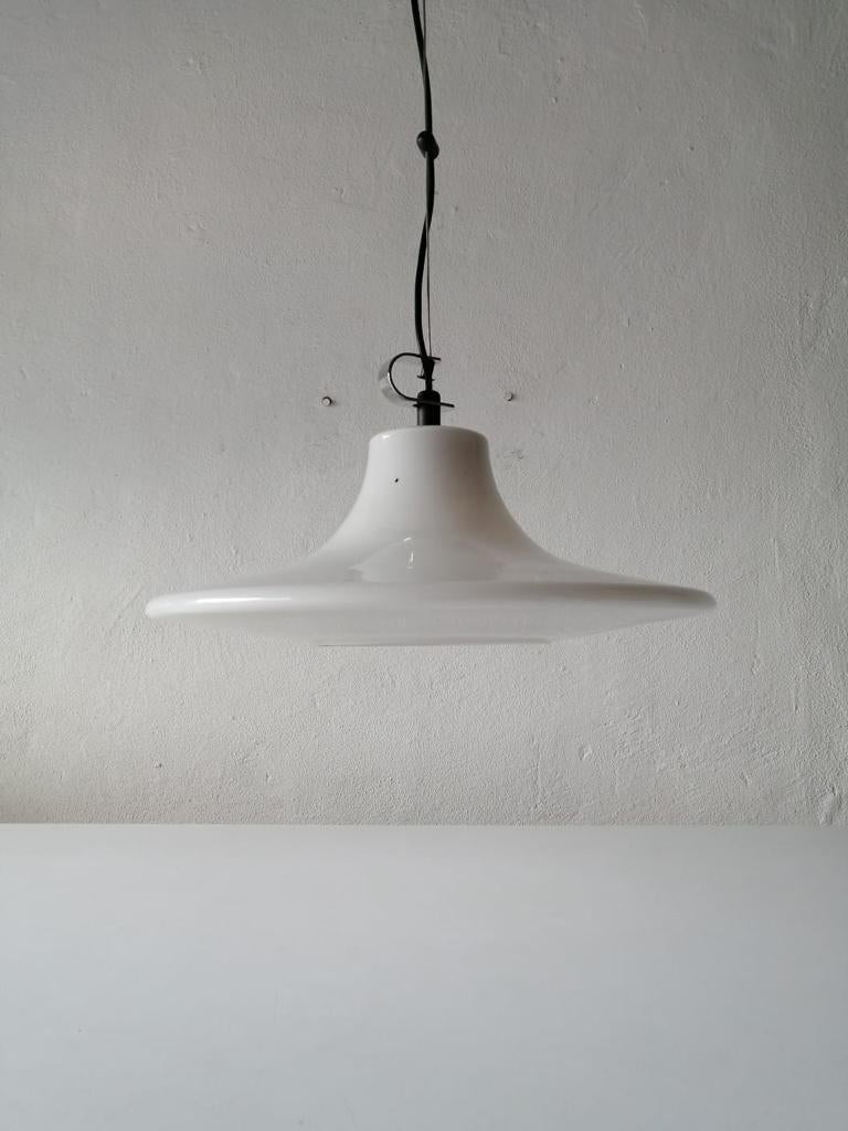 Large Opaline Glass Pendant Lamp by Peill & Putzler, 1970s, Germany For Sale 2