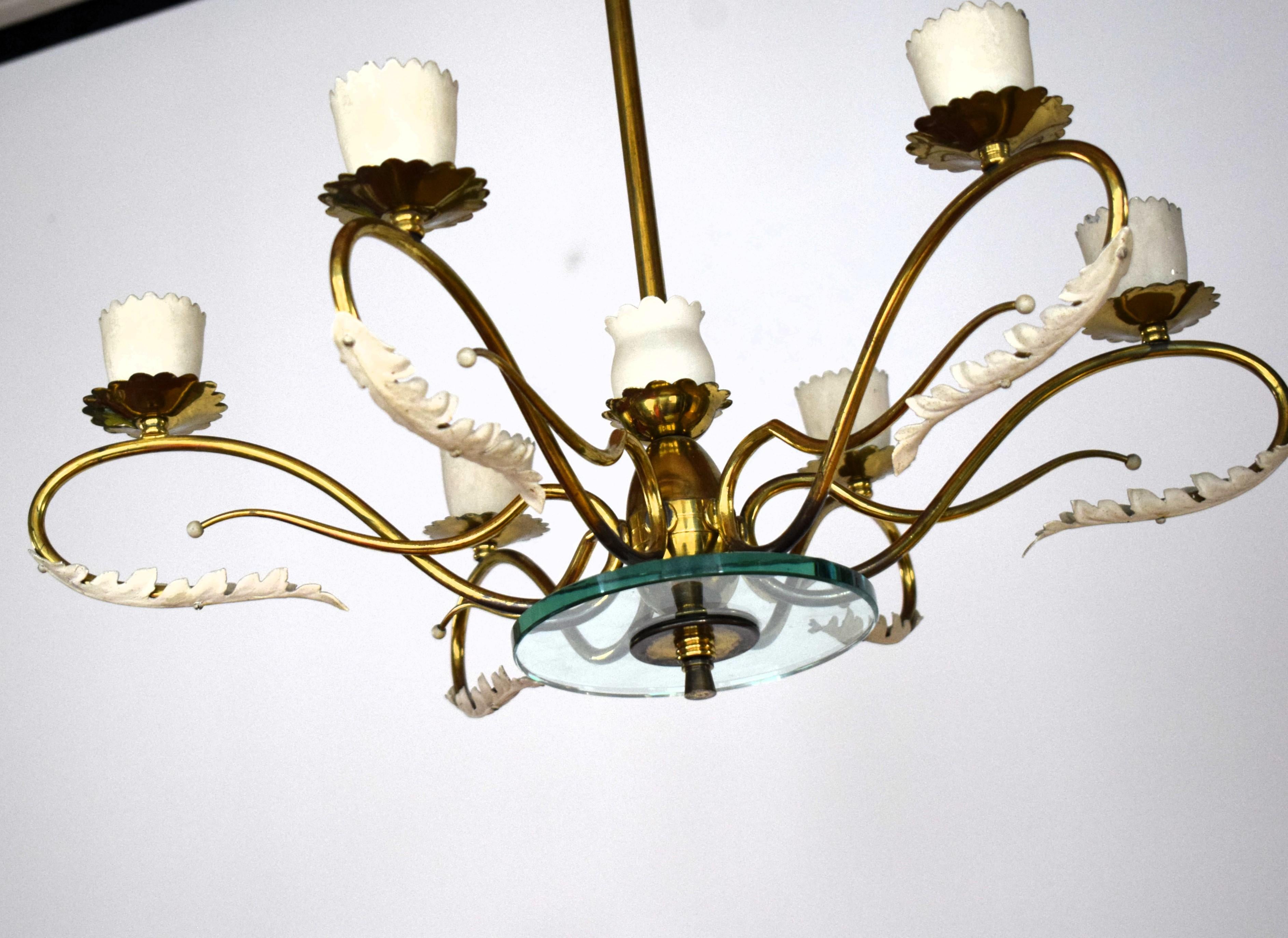 Lámpara colgante de cristal de Pietro Chiesa para Fontana Arte, años 30 Italiano en venta