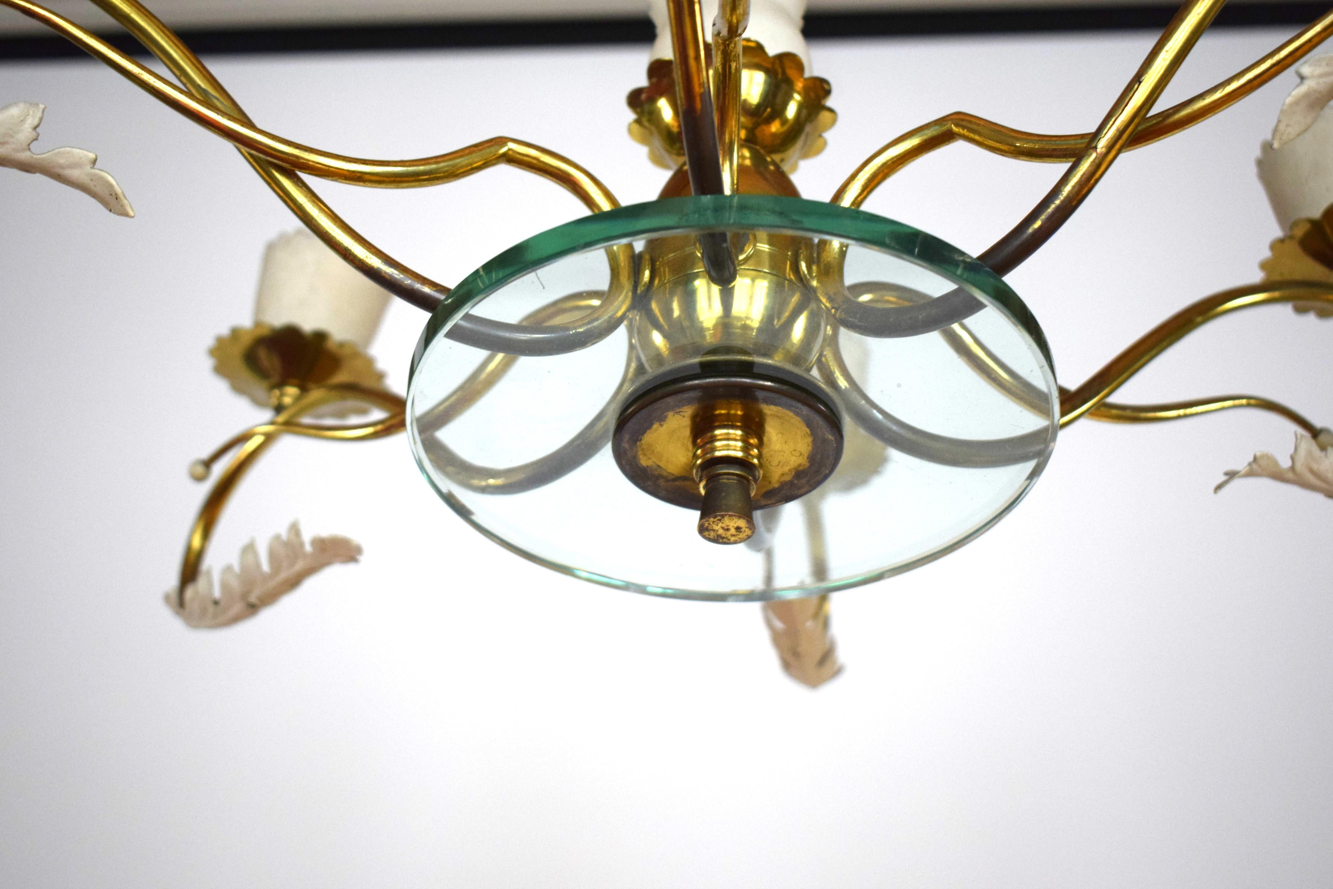 Lámpara colgante de cristal de Pietro Chiesa para Fontana Arte, años 30 en Bueno estado para la venta en Purkersdorf, AT
