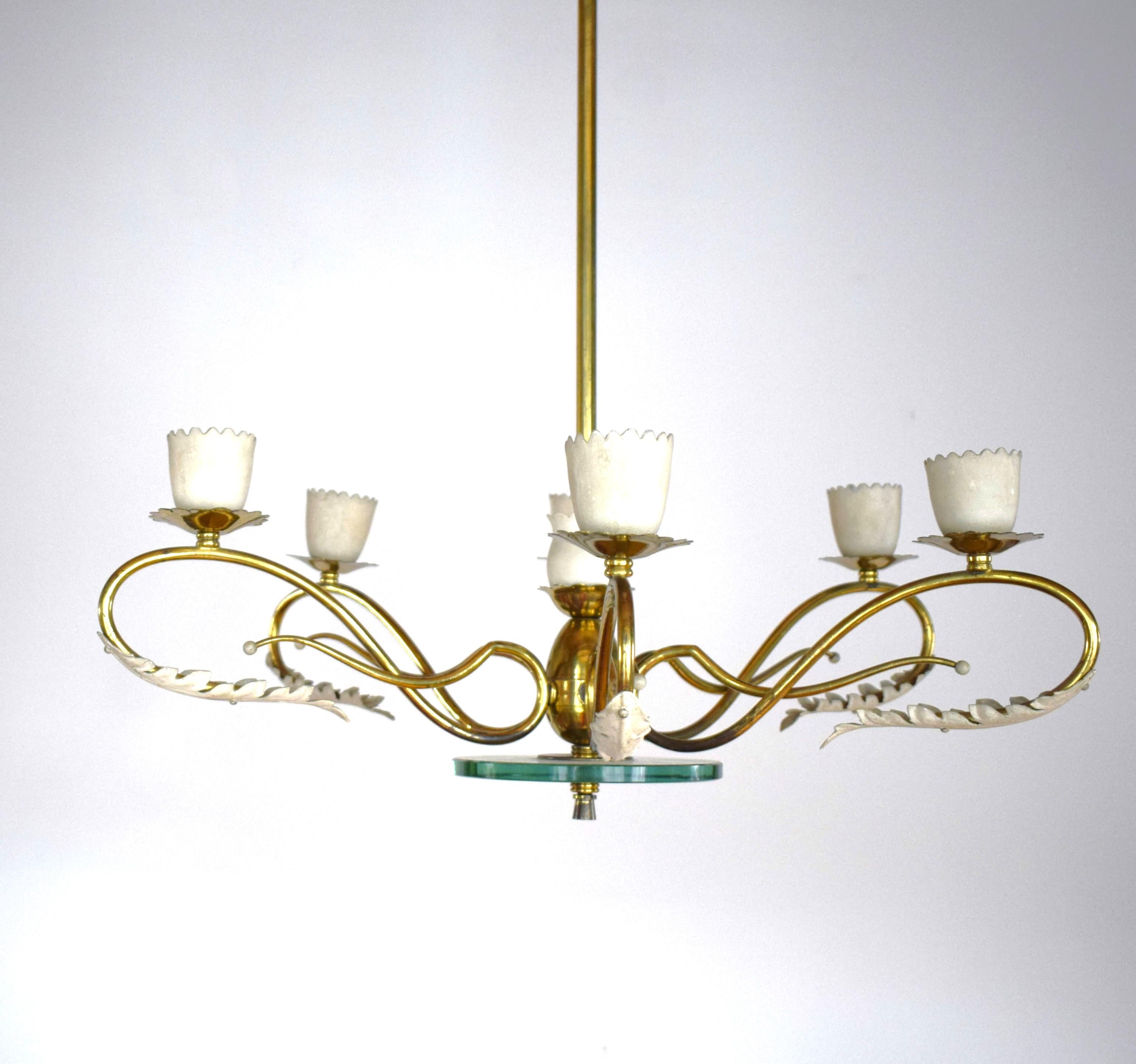 Lámpara colgante de cristal de Pietro Chiesa para Fontana Arte, años 30 mediados del siglo XX en venta