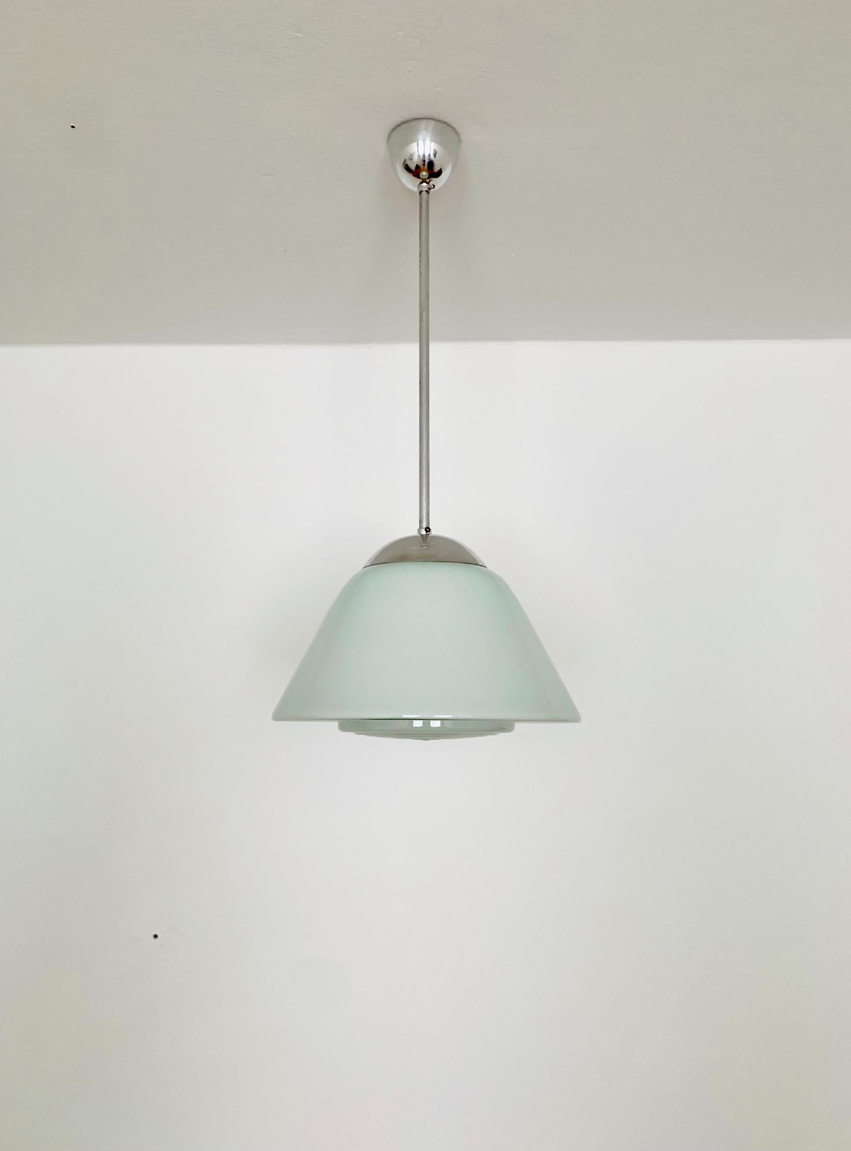 Mid-Century Modern Glass Pendant Lamp by Wilhelm Wagenfeld for Peill and Putzler For Sale