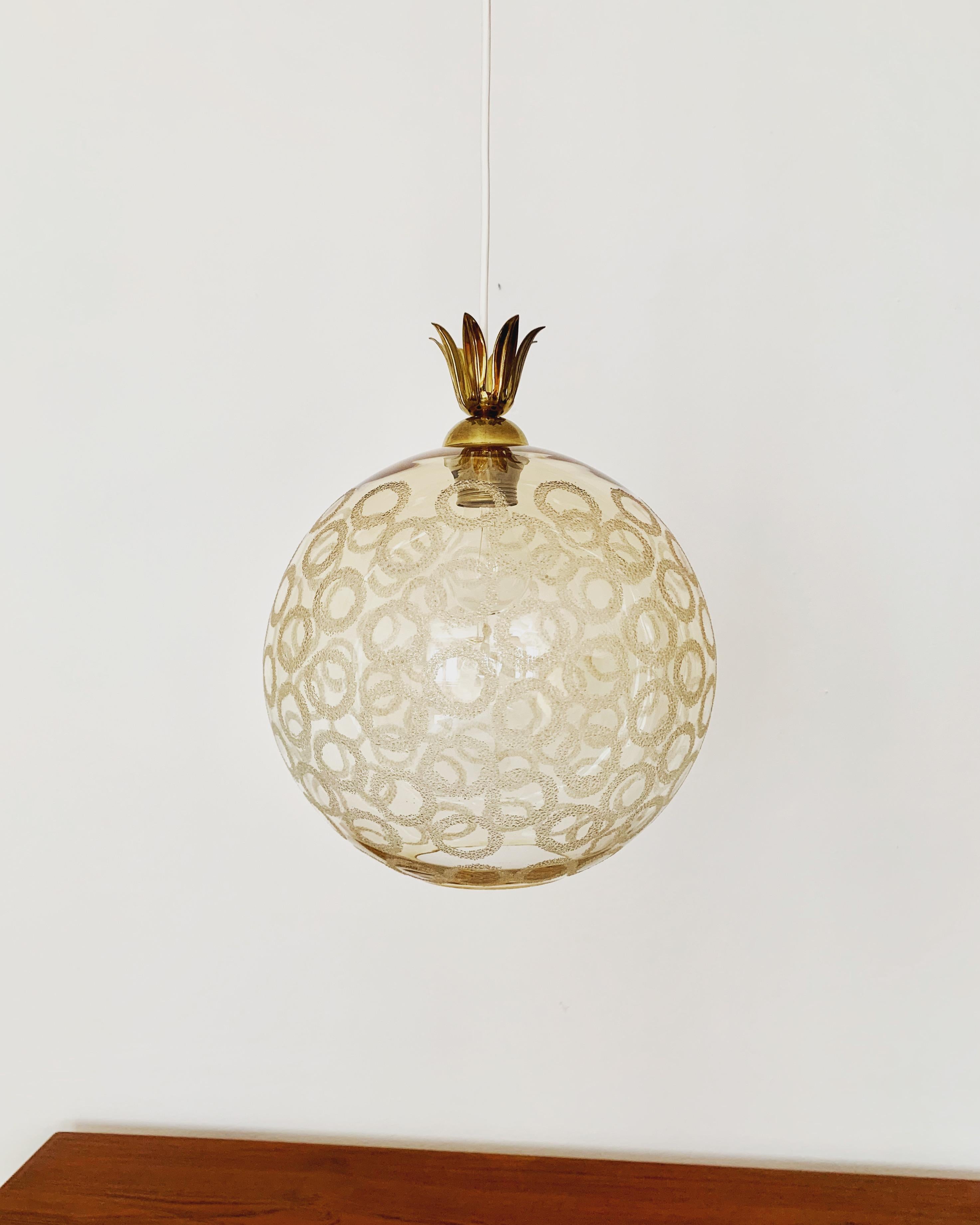 Mid-Century Modern Glass Pendant Lamp For Sale