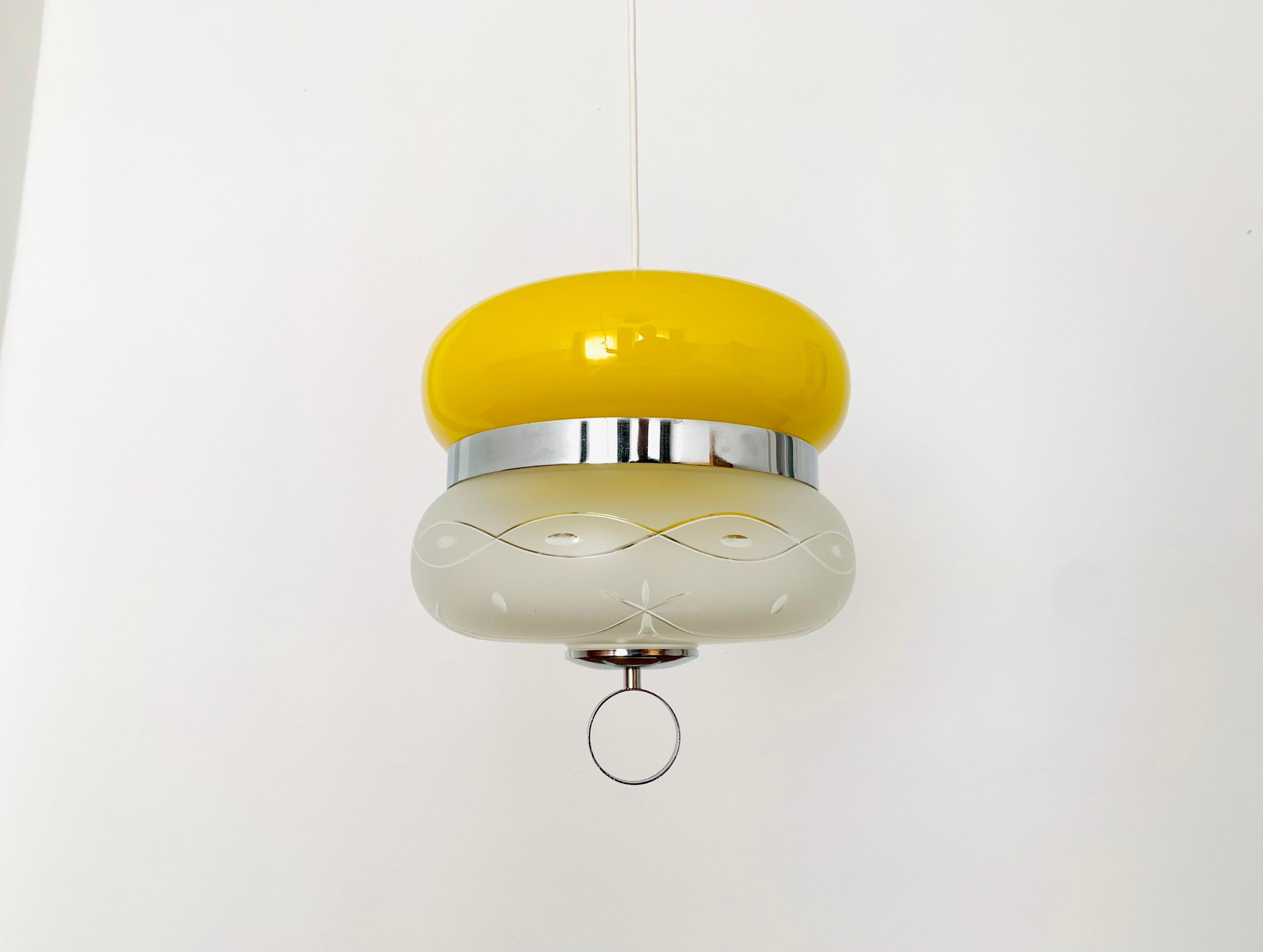 Mid-Century Modern Glass Pendant Lamp For Sale