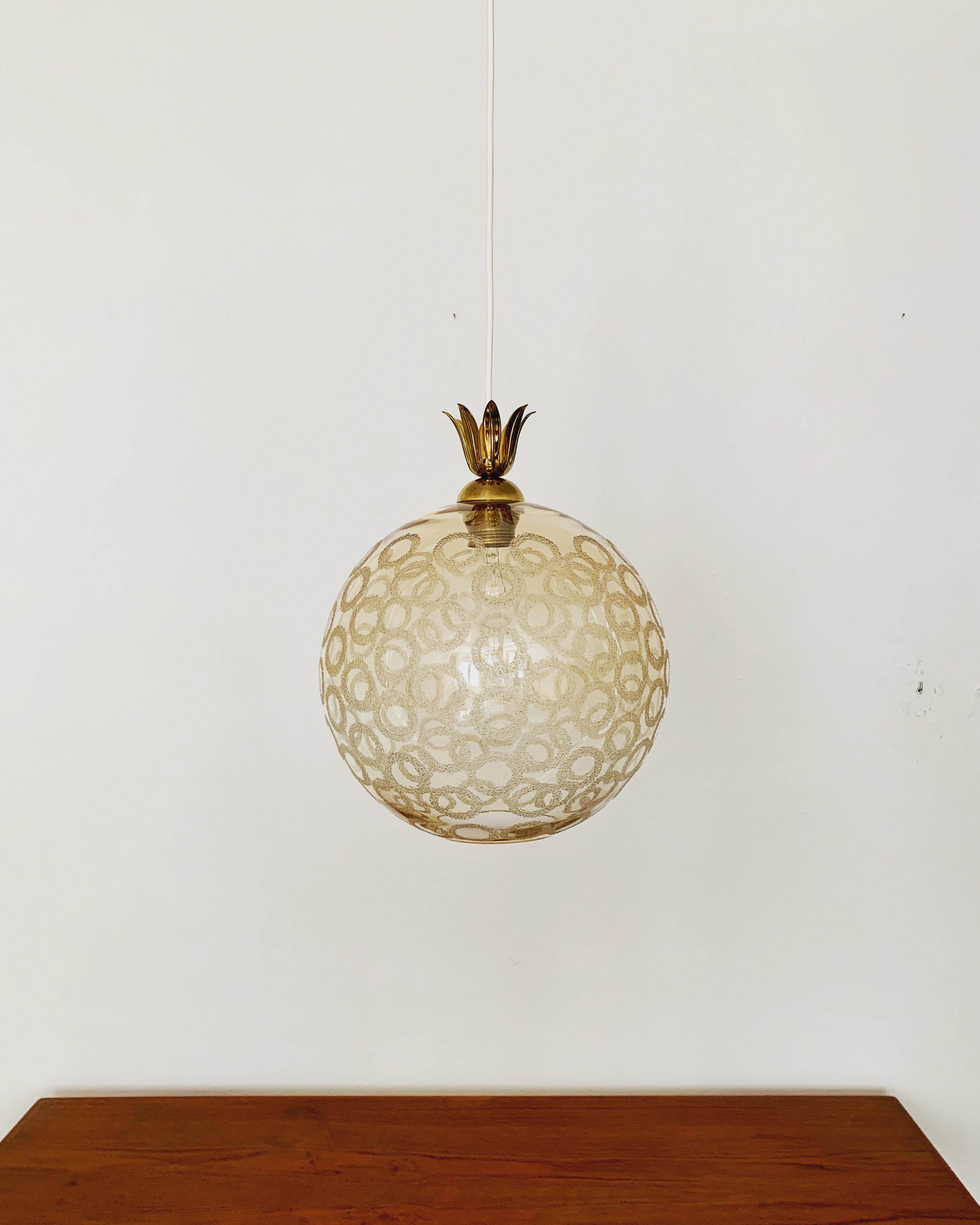 German Glass Pendant Lamp For Sale