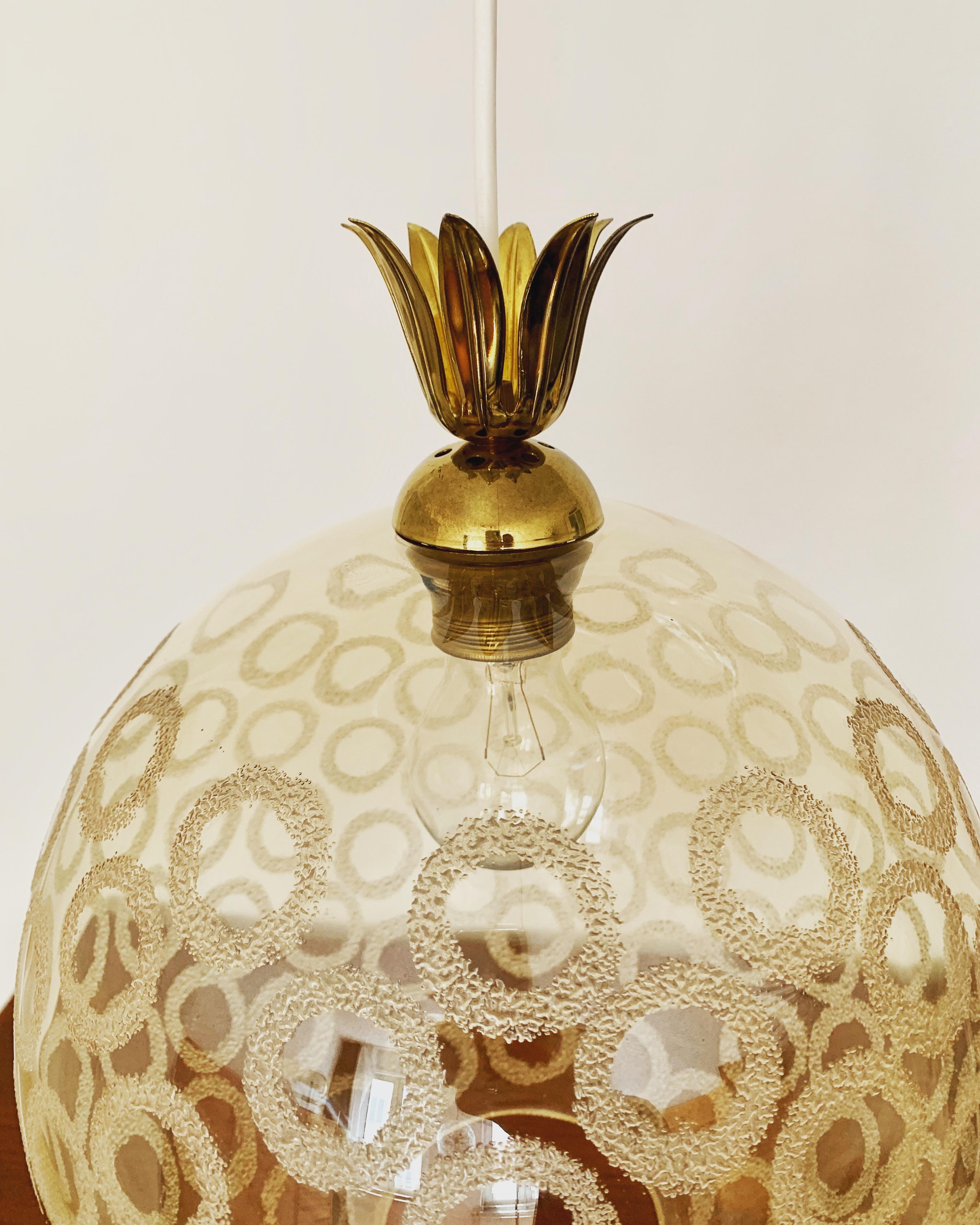 Glass Pendant Lamp In Good Condition For Sale In München, DE