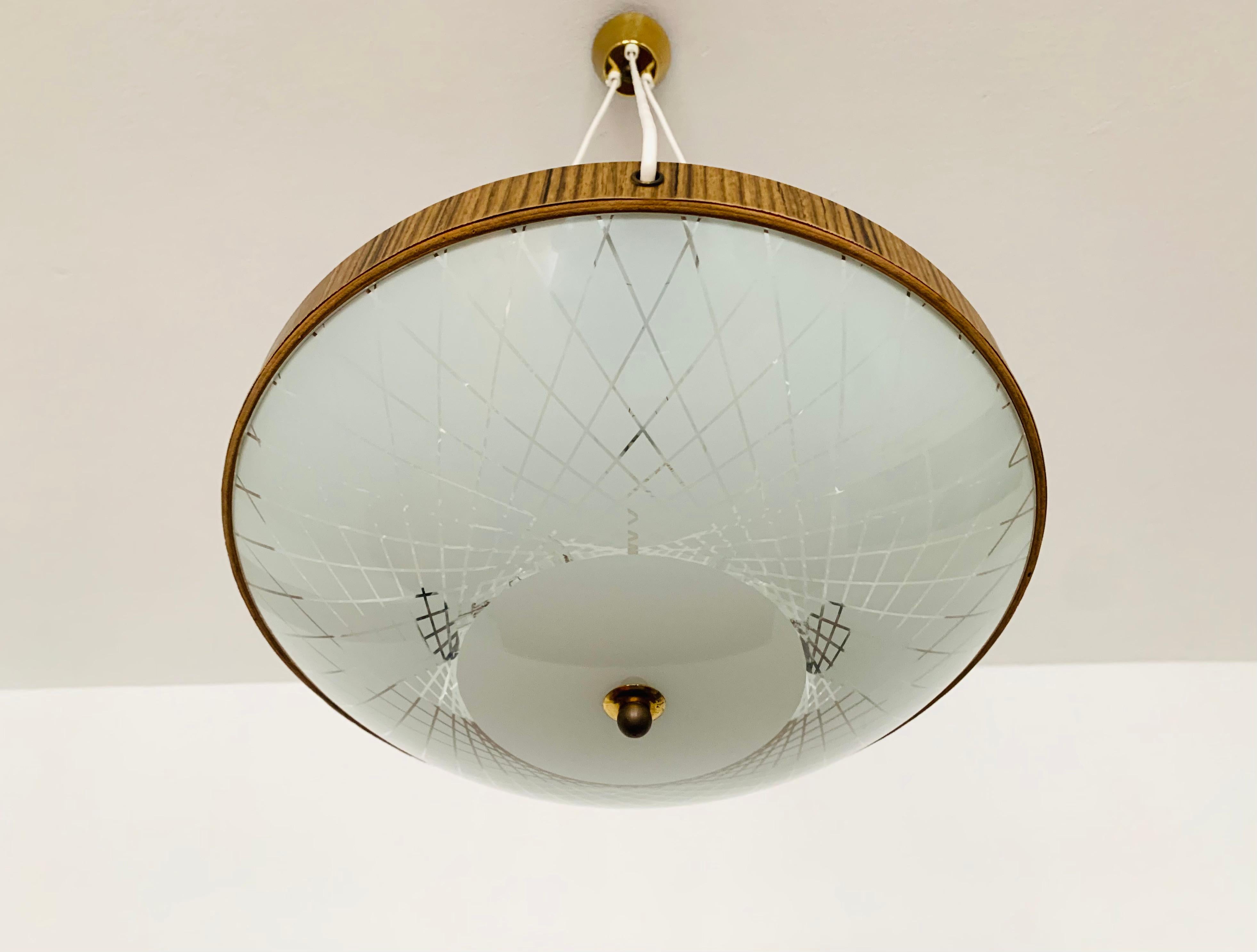Mid-20th Century Glass Pendant Lamp For Sale