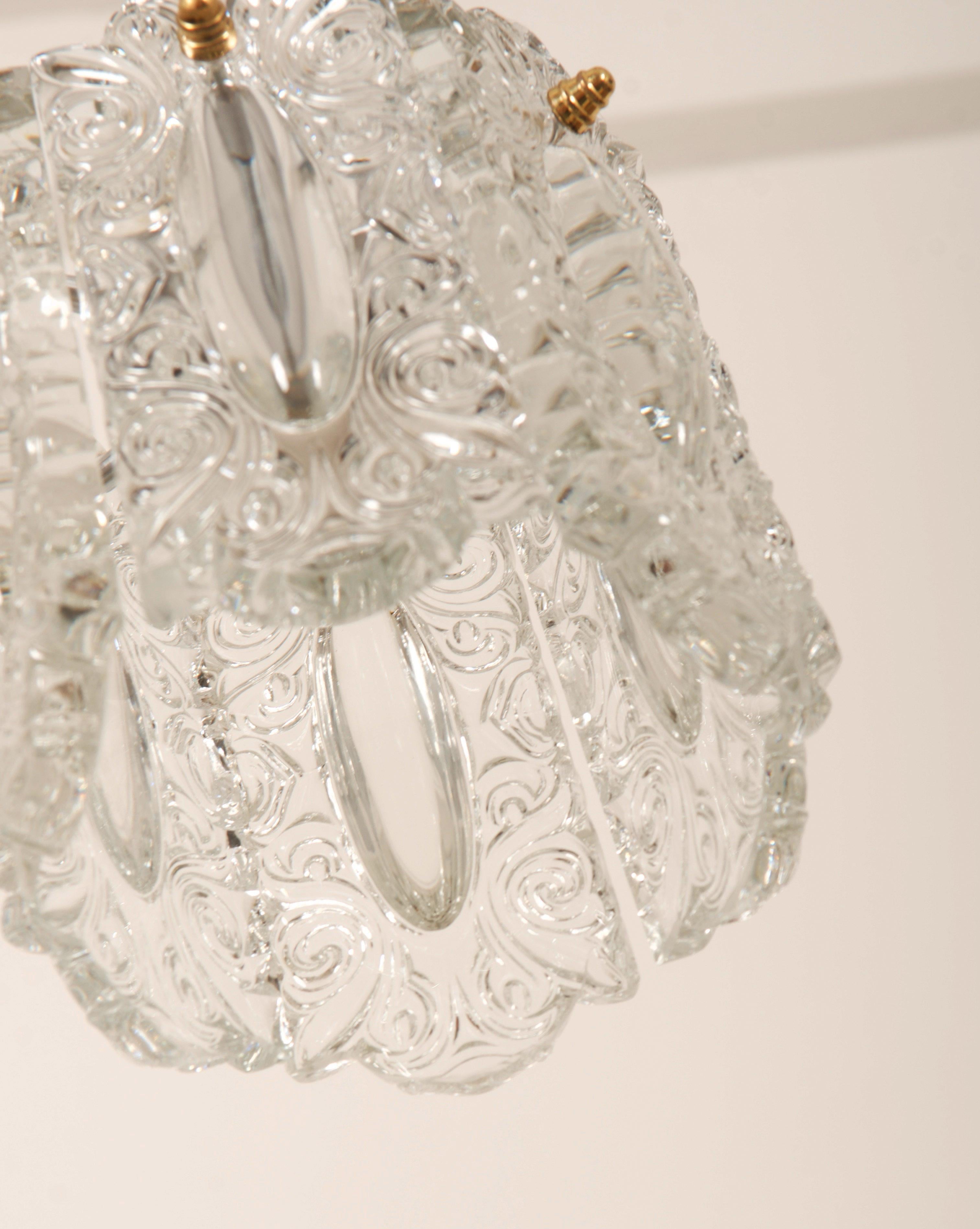 Glass Pendant Lamp from the 1970s For Sale 2