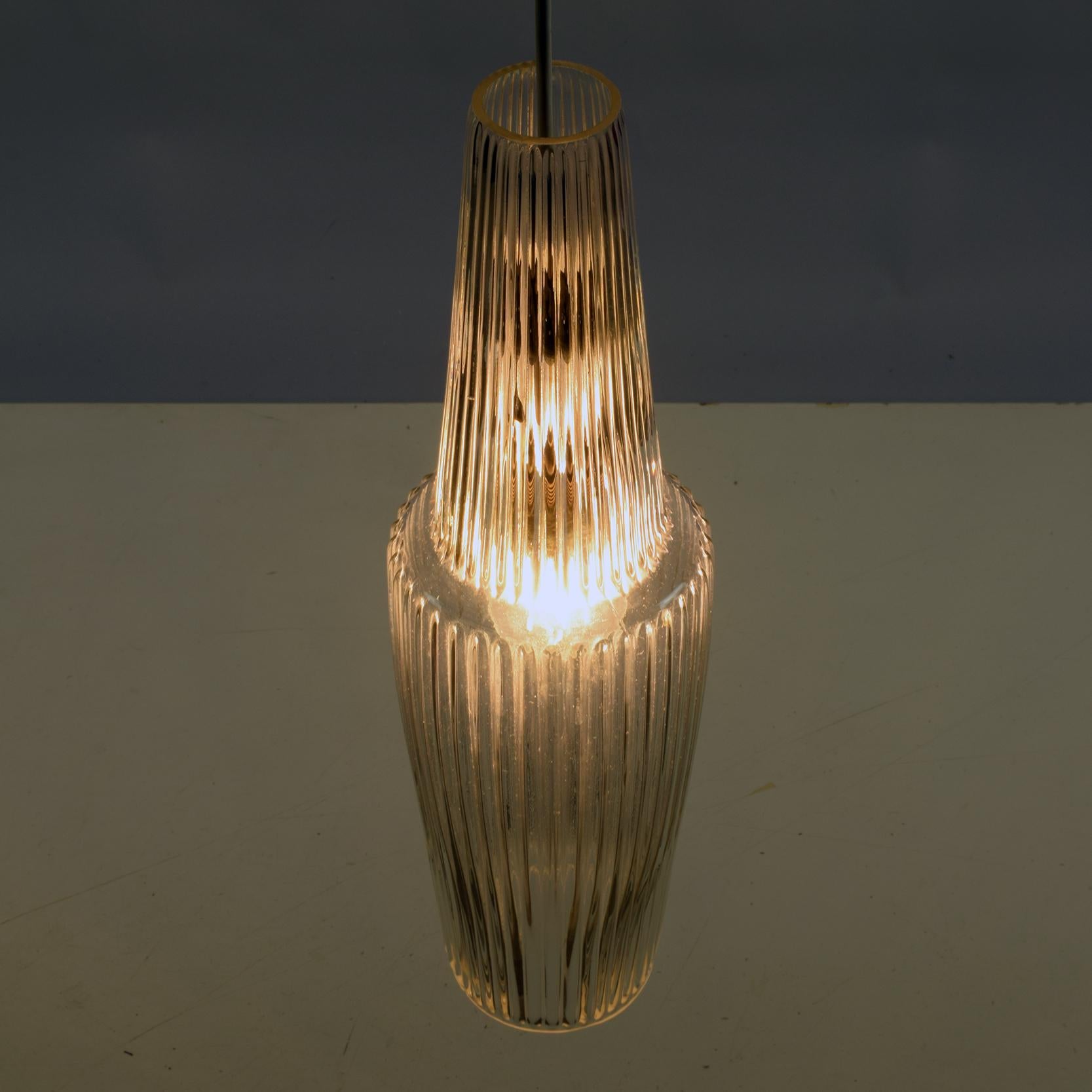 Molded Glass Pendant Lamp 'Pisa' by Aloys Gangkofner for Peill & Putzler, 1950s For Sale