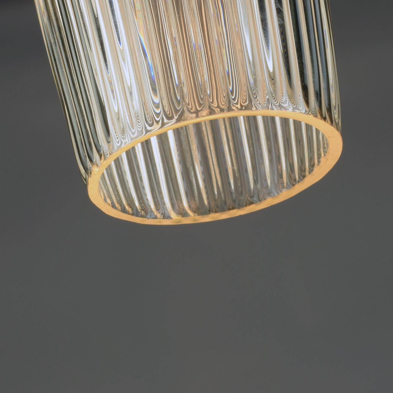Mid-20th Century Glass Pendant Lamp 'Pisa' by Aloys Gangkofner for Peill & Putzler, 1950s For Sale