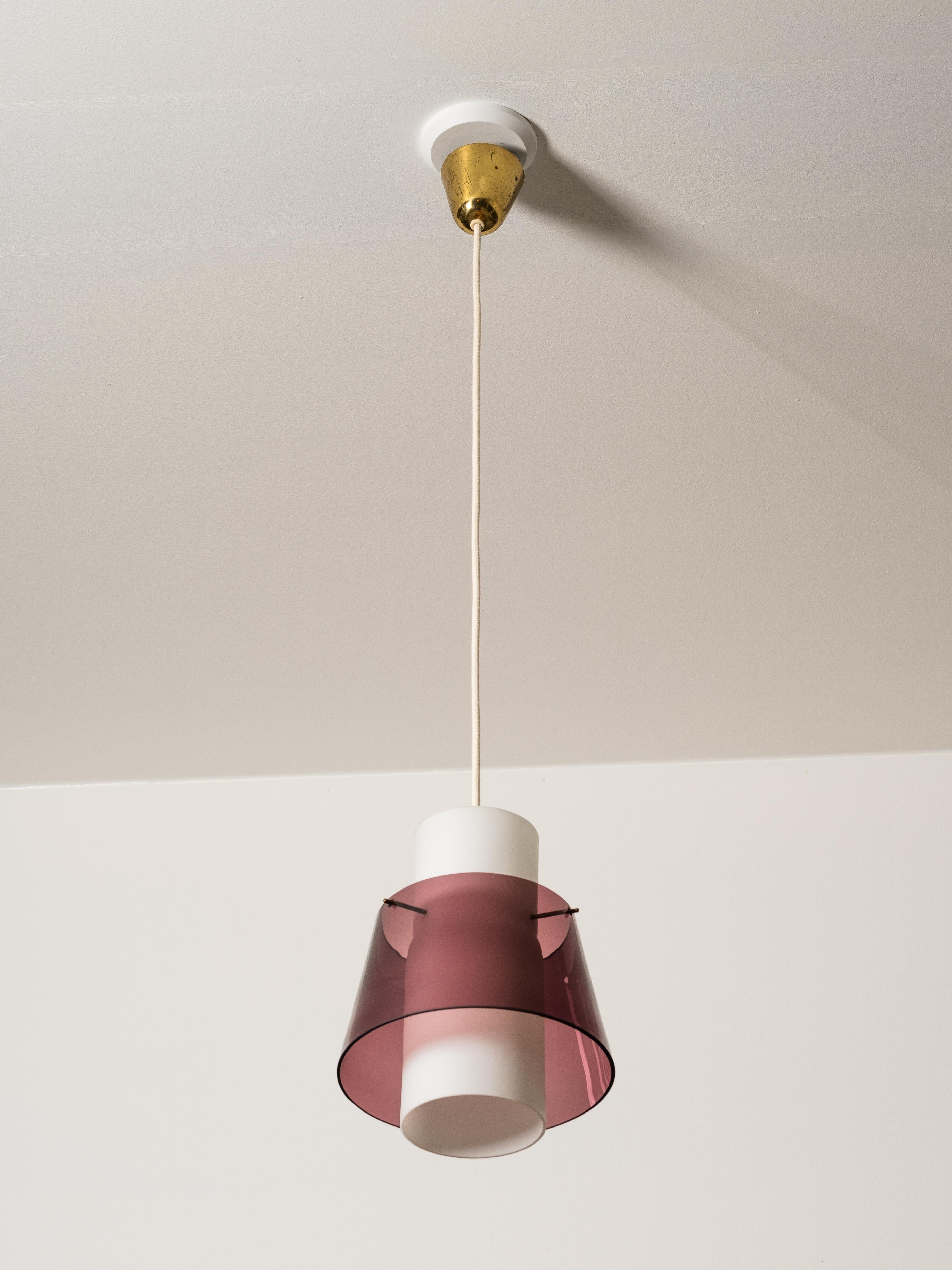 Lampada a sospensione in vetro, Stockmann, Finlandia, anni '50 in vendita 3