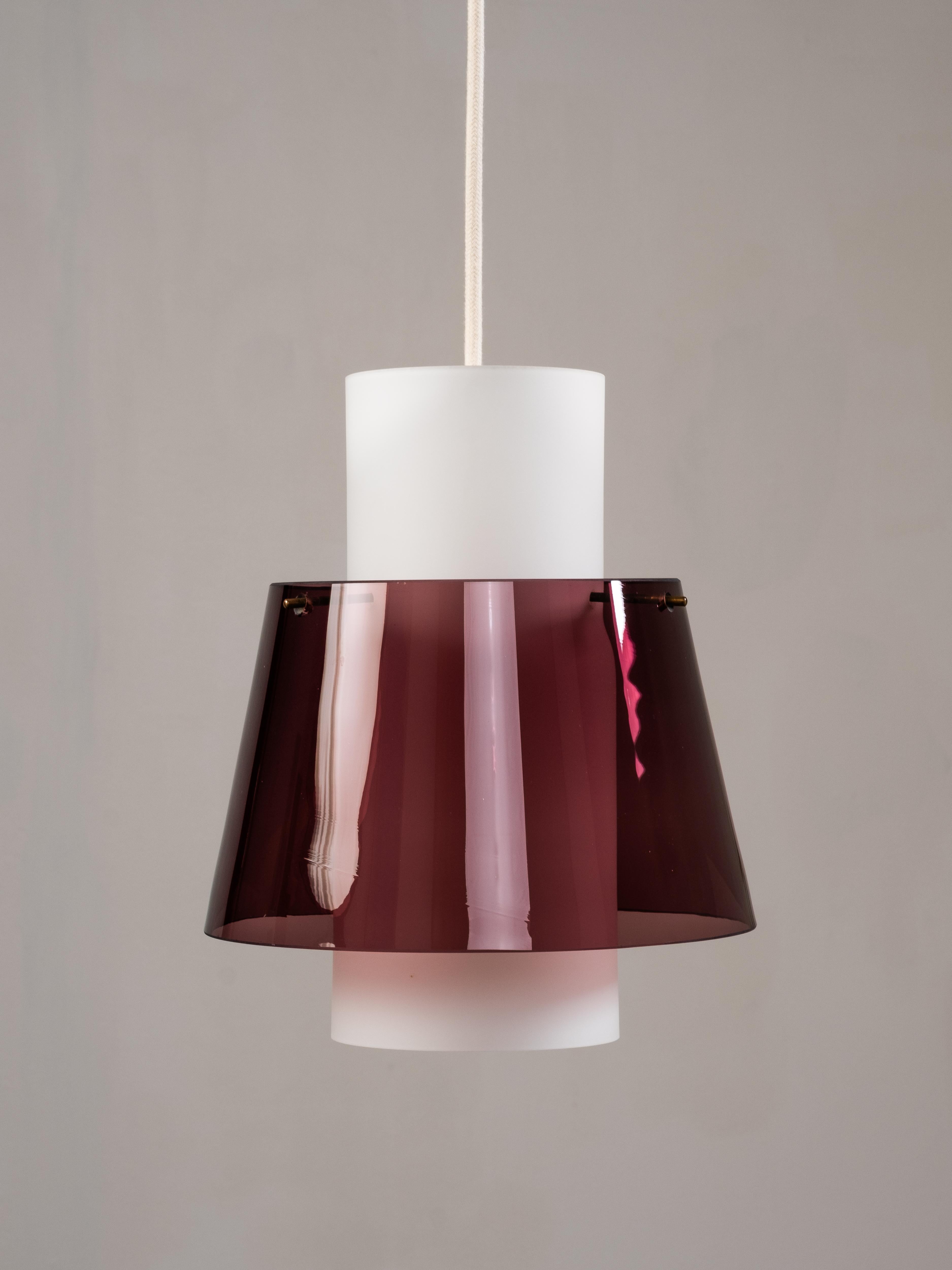 Lampada a sospensione in vetro, Stockmann, Finlandia, anni '50 in vendita 4