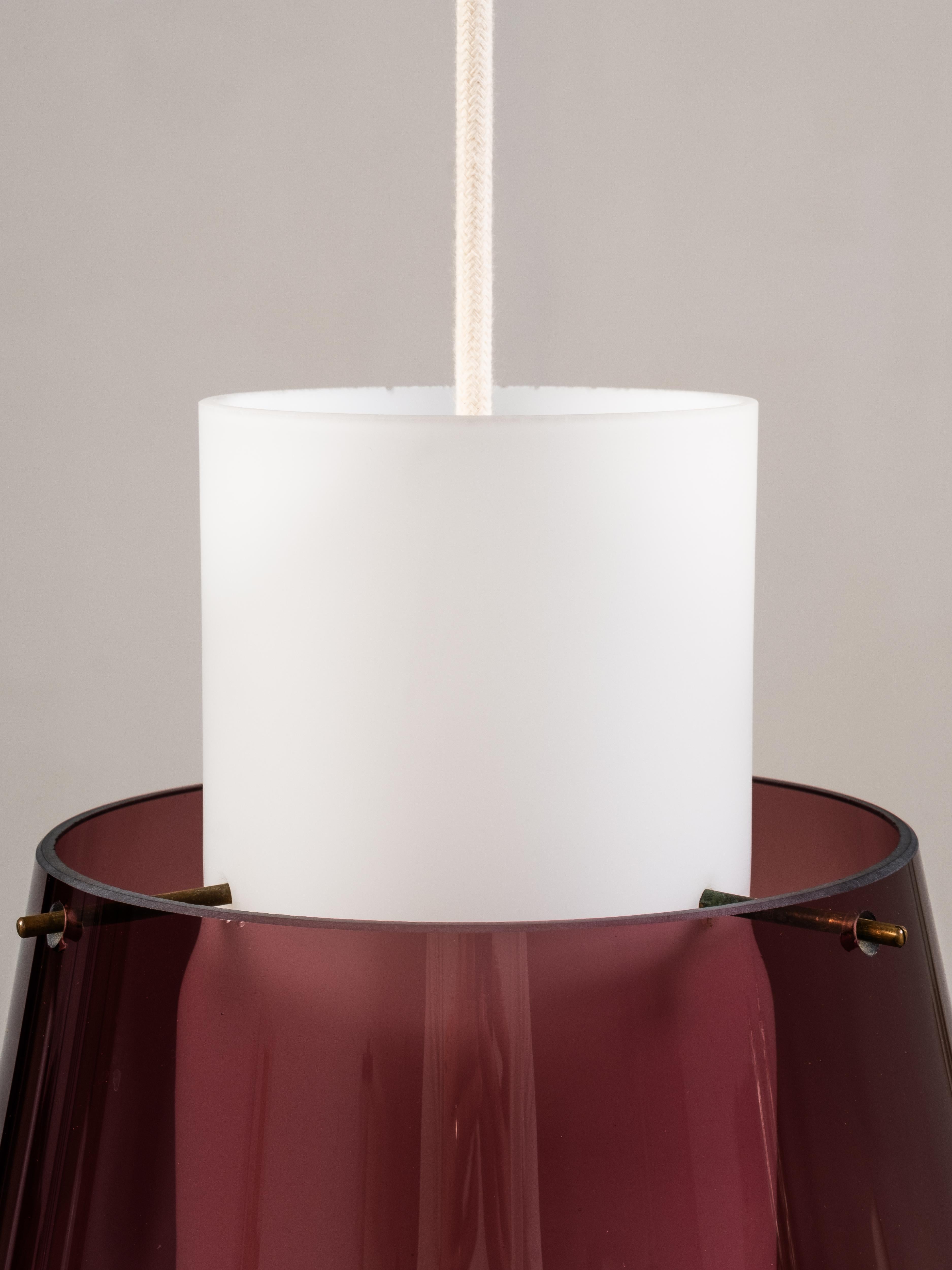 Lampada a sospensione in vetro, Stockmann, Finlandia, anni '50 in vendita 7