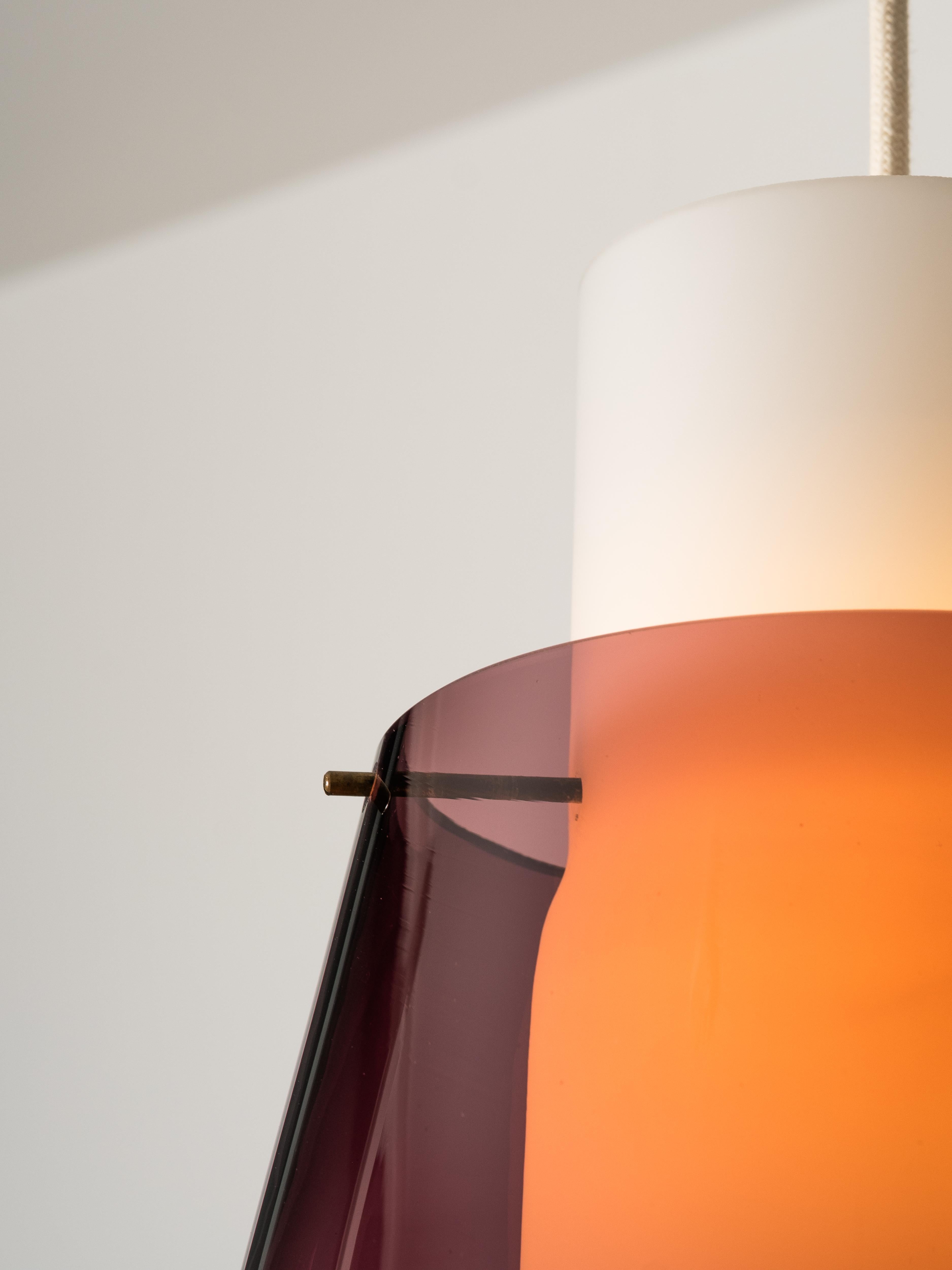 Metà XX secolo Lampada a sospensione in vetro, Stockmann, Finlandia, anni '50 in vendita