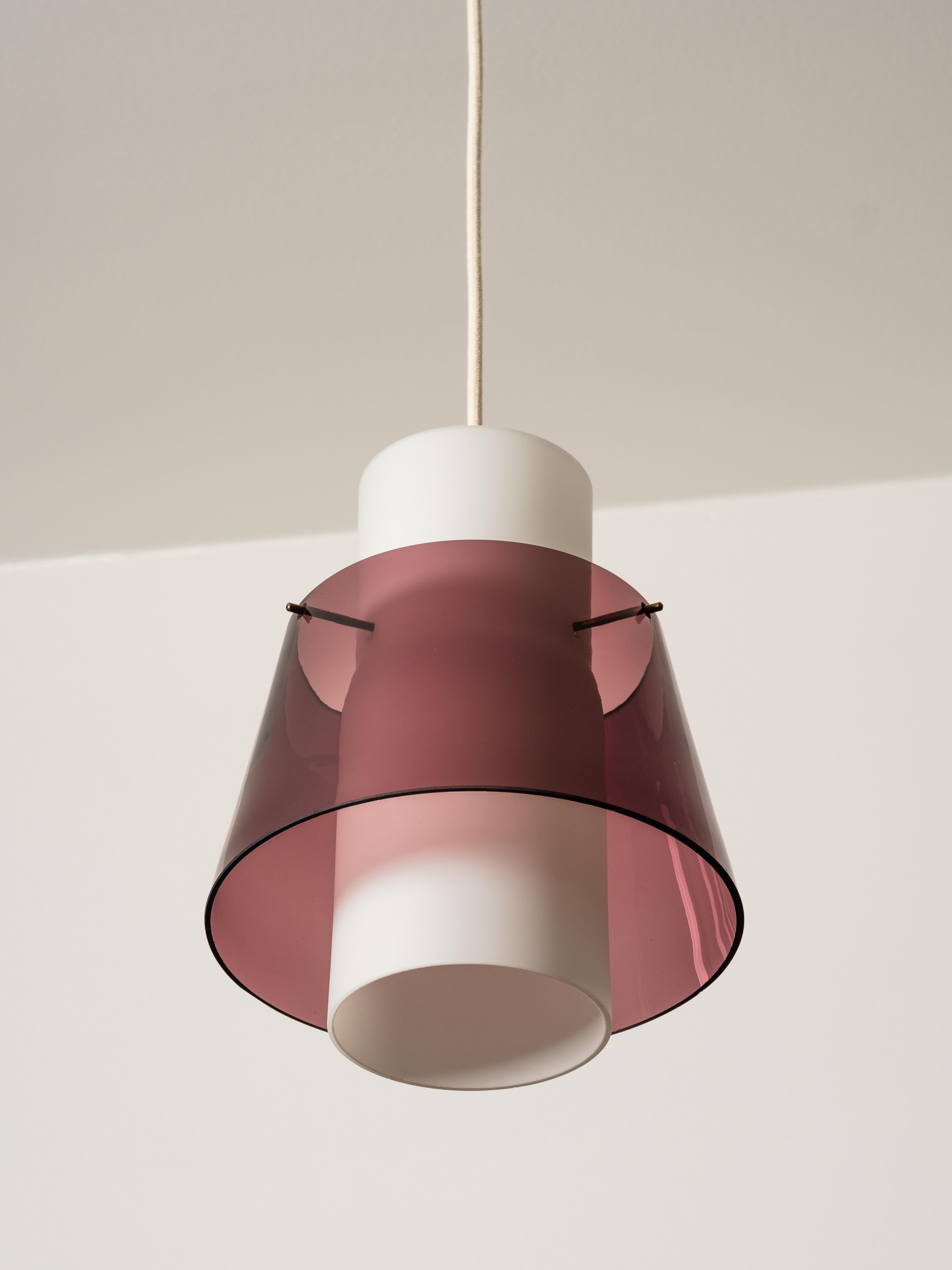 Lampada a sospensione in vetro, Stockmann, Finlandia, anni '50 in vendita 2