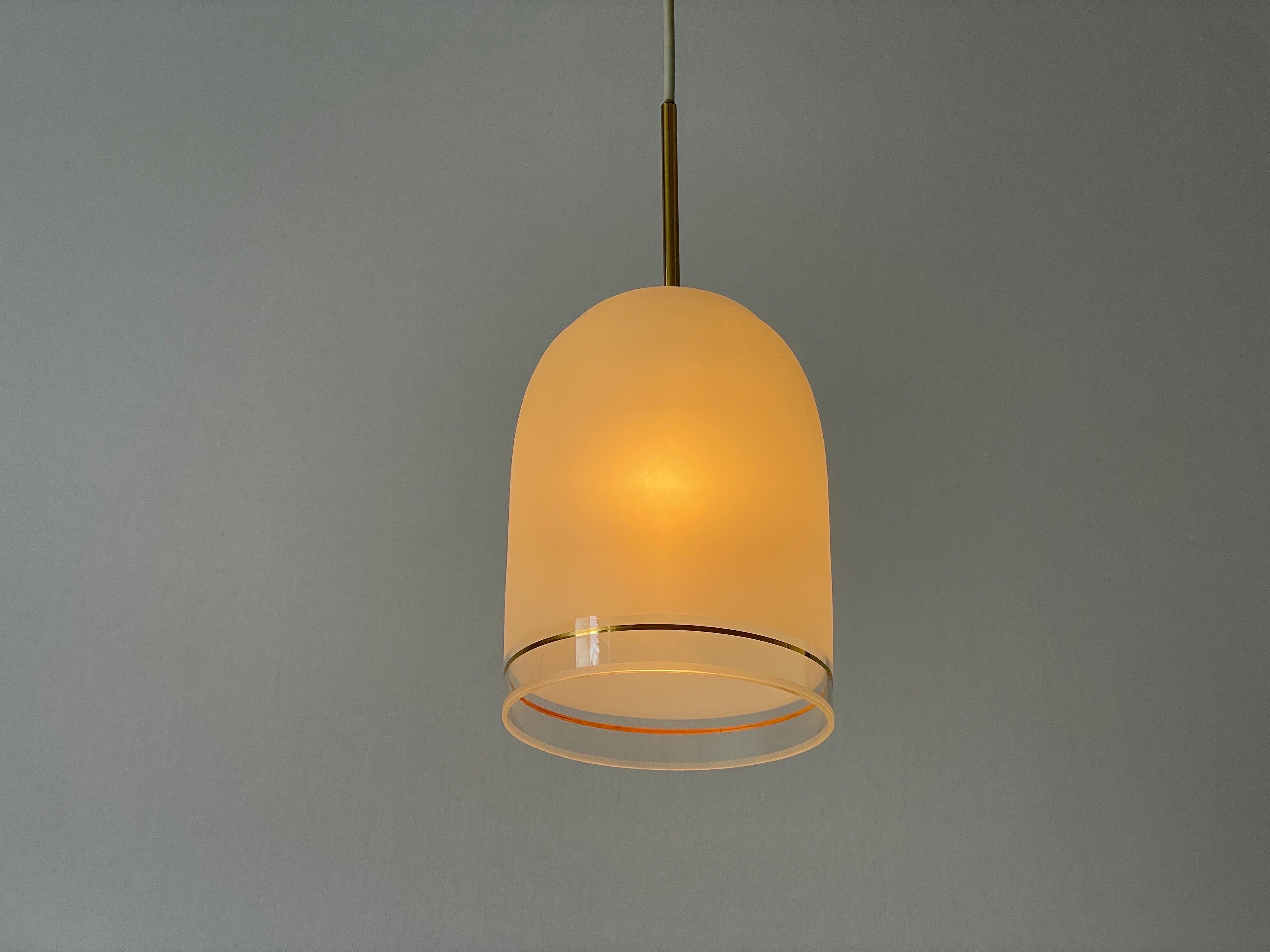 Glass Pendant Lamp with Gold Details by Doria, 1960s, Germany For Sale 4